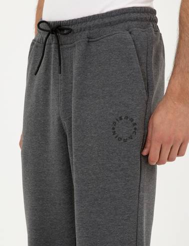 Antrasit Melanj Slim Fit Eşofman Altı
