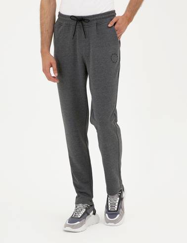 Antrasit Melanj Slim Fit Eşofman Altı