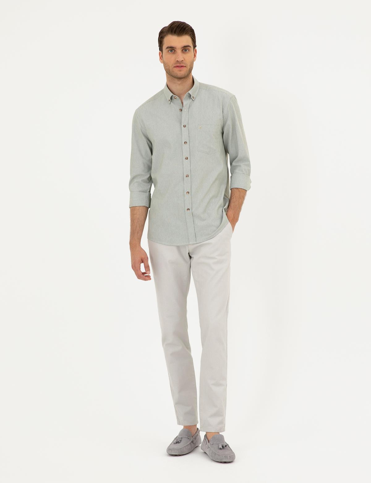 Haki Regular Fit Uzun Kollu Gömlek - 50296061006