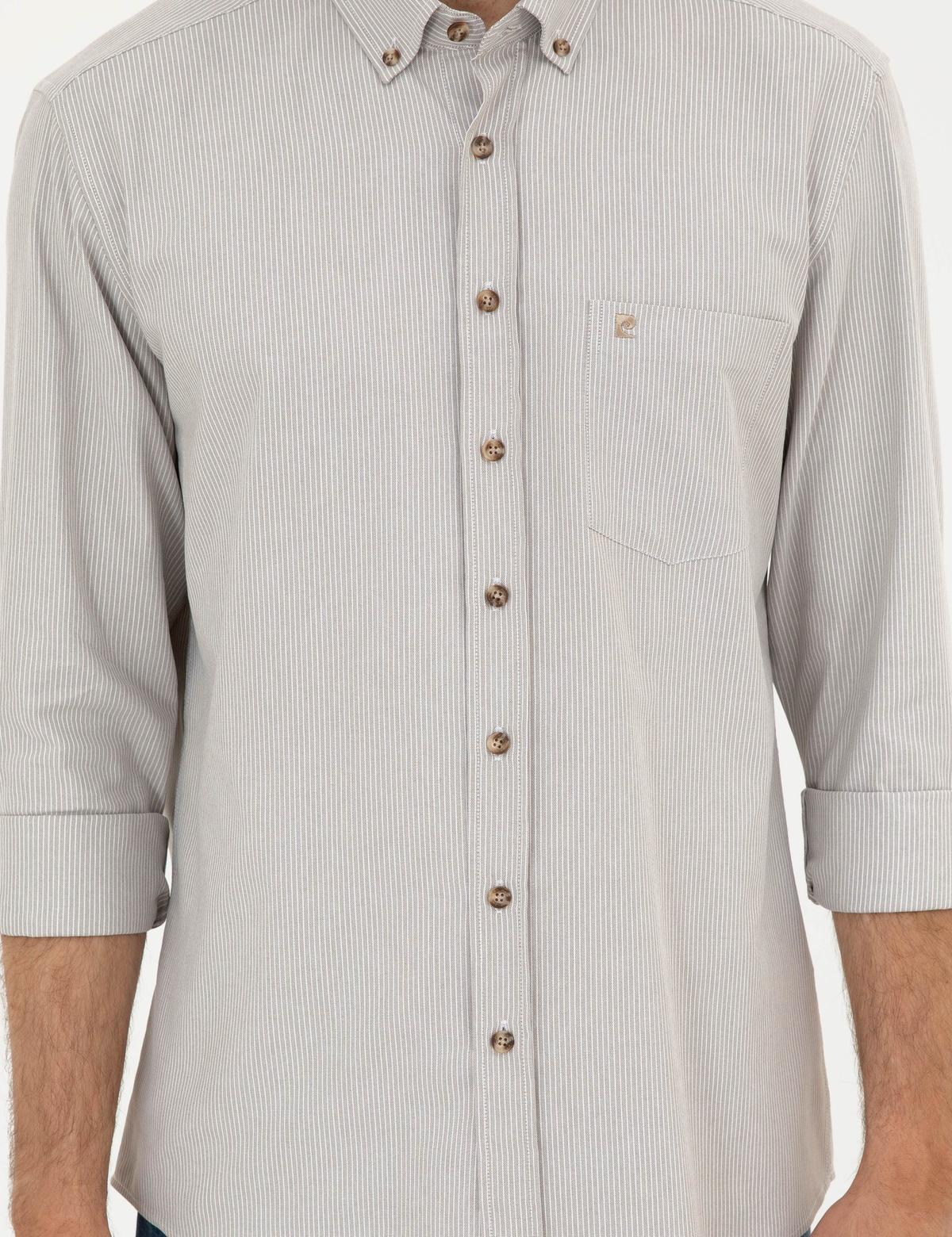 Bej Regular Fit Uzun Kollu Gömlek - 50296061025