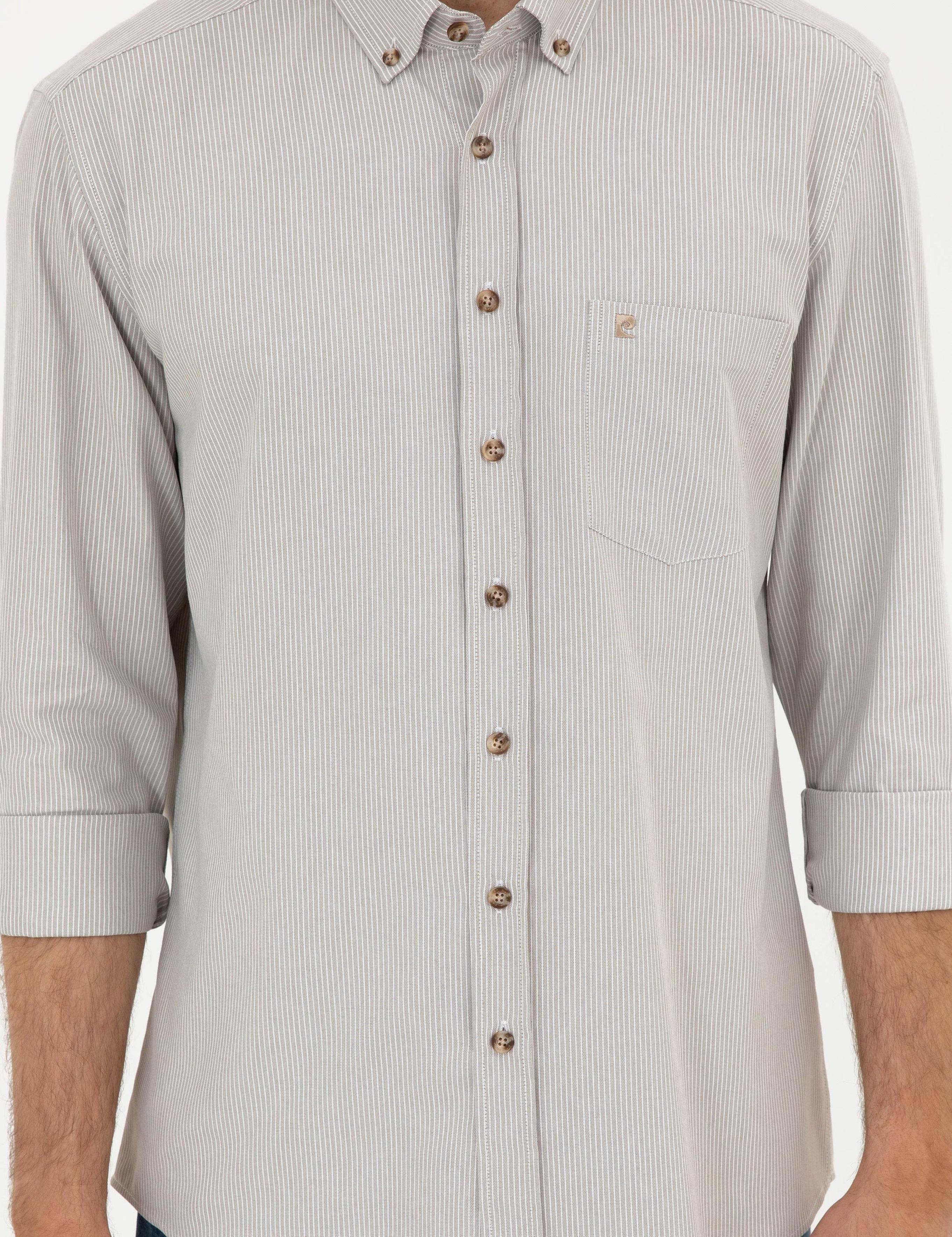 Bej Regular Fit Uzun Kollu Gömlek