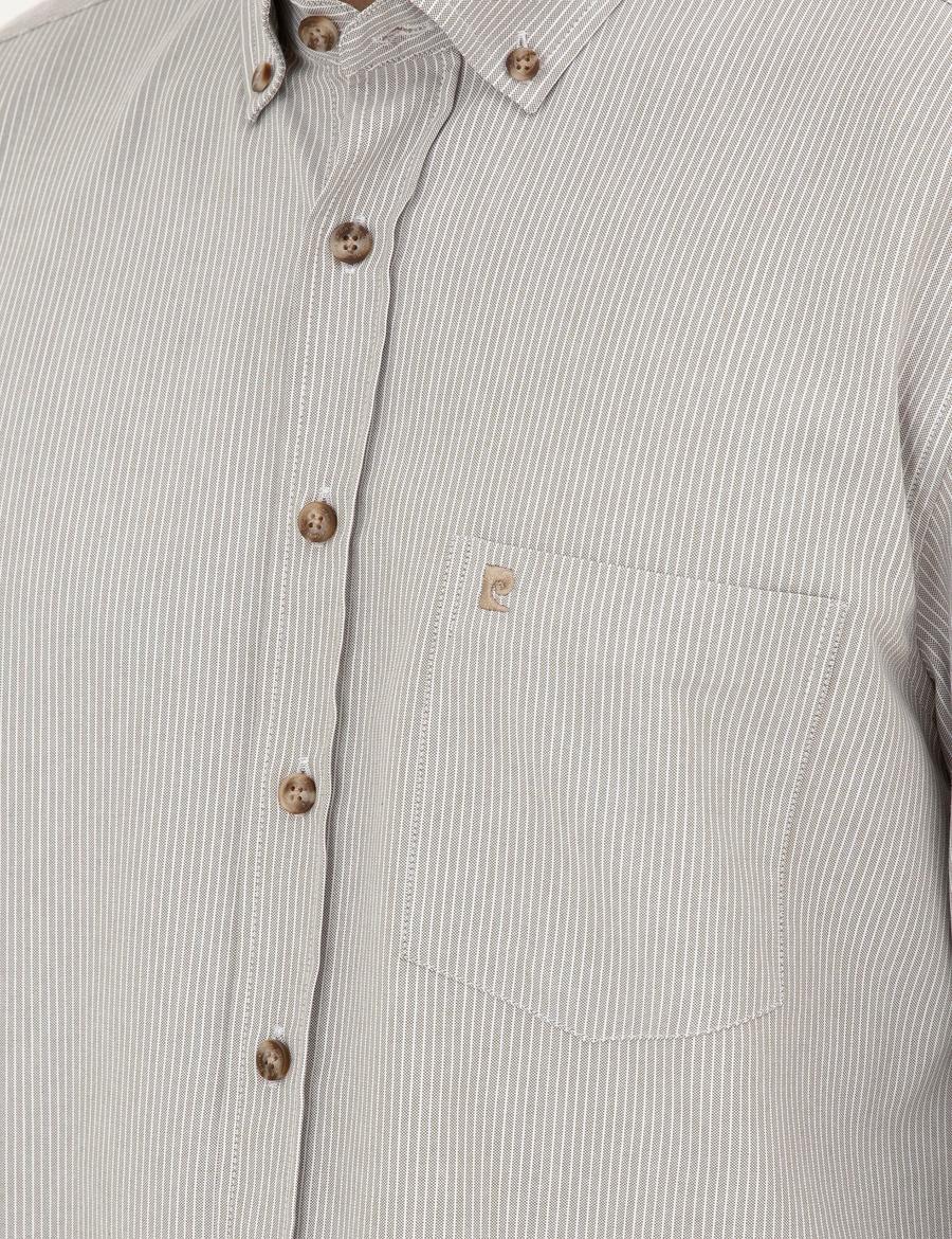 Bej Regular Fit Uzun Kollu Gömlek