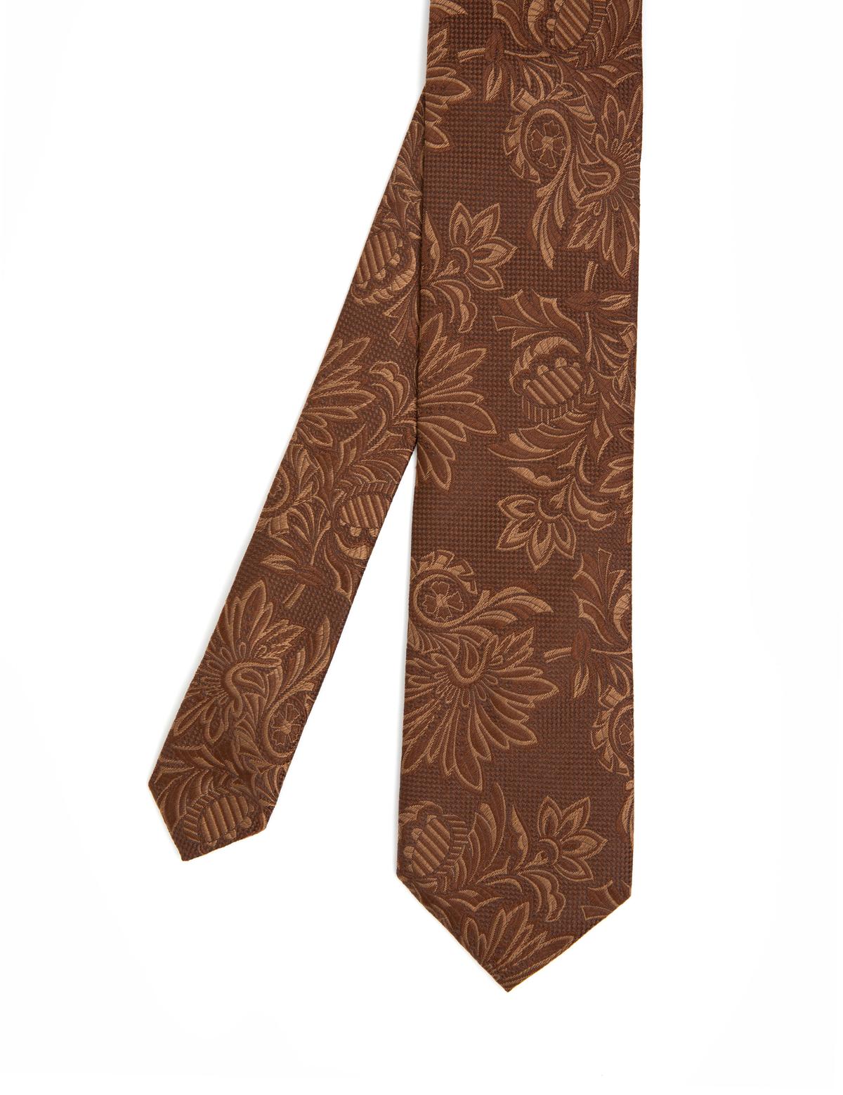 Kahverengi İpek Kravat - 50288415004