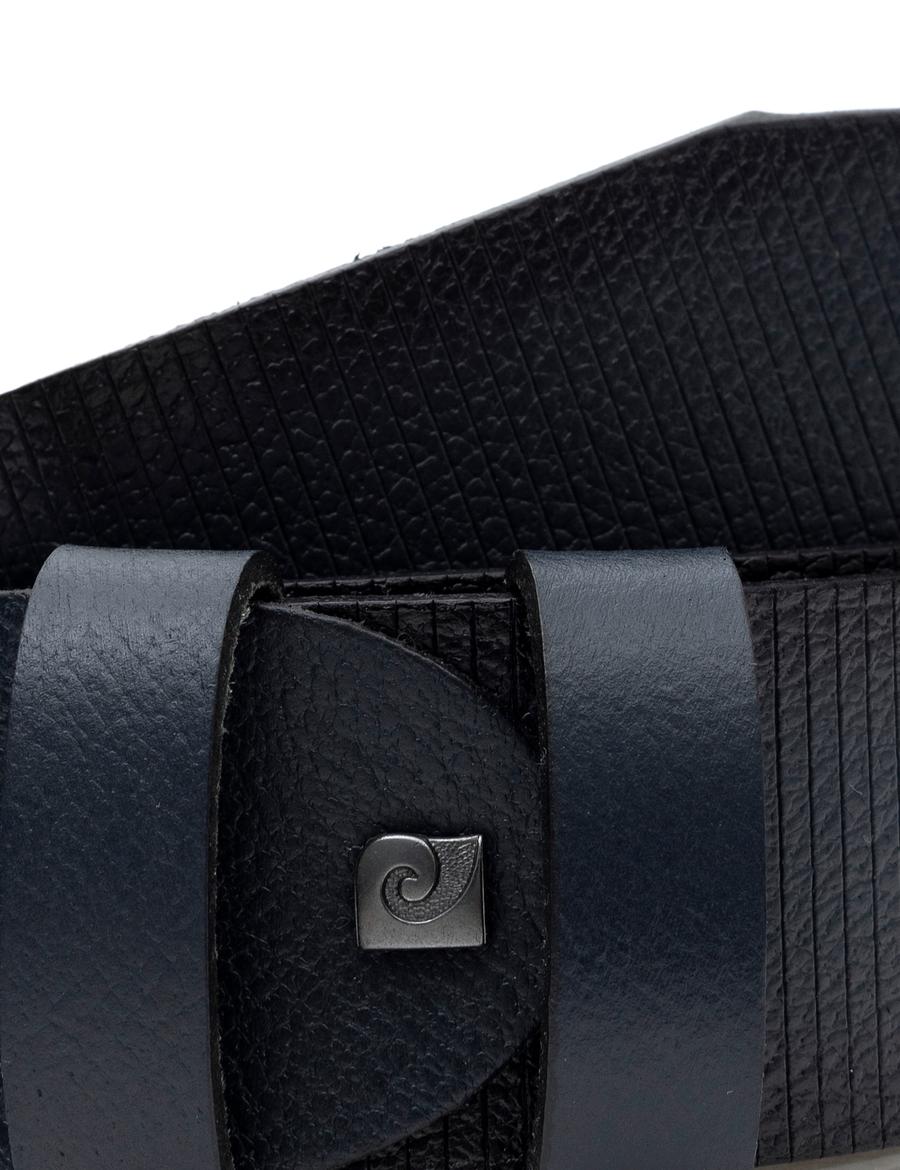 Lacivert Denim %100 Deri Denim Kemer