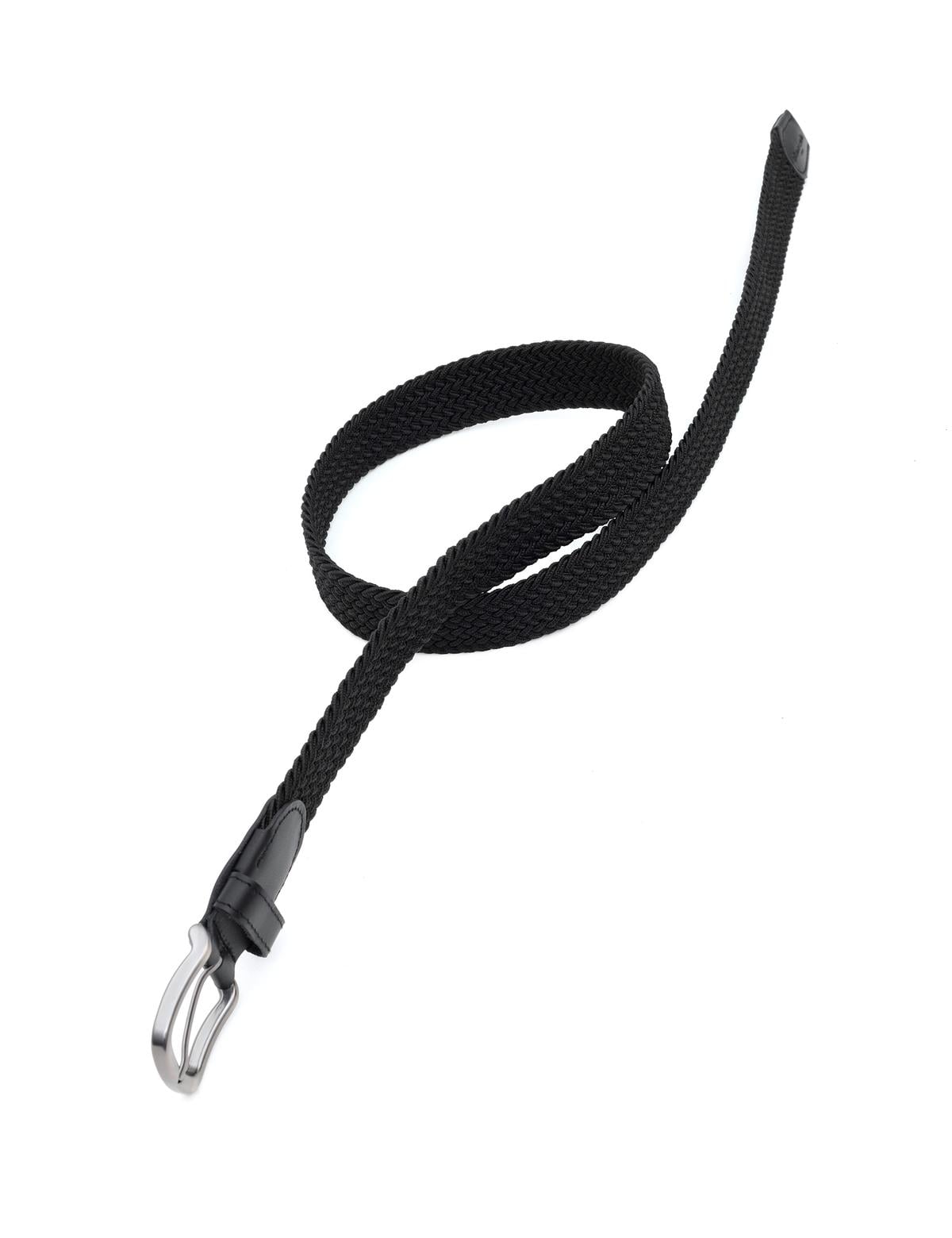 Siyah %100 Deri Örgü Kemer - 50294400014