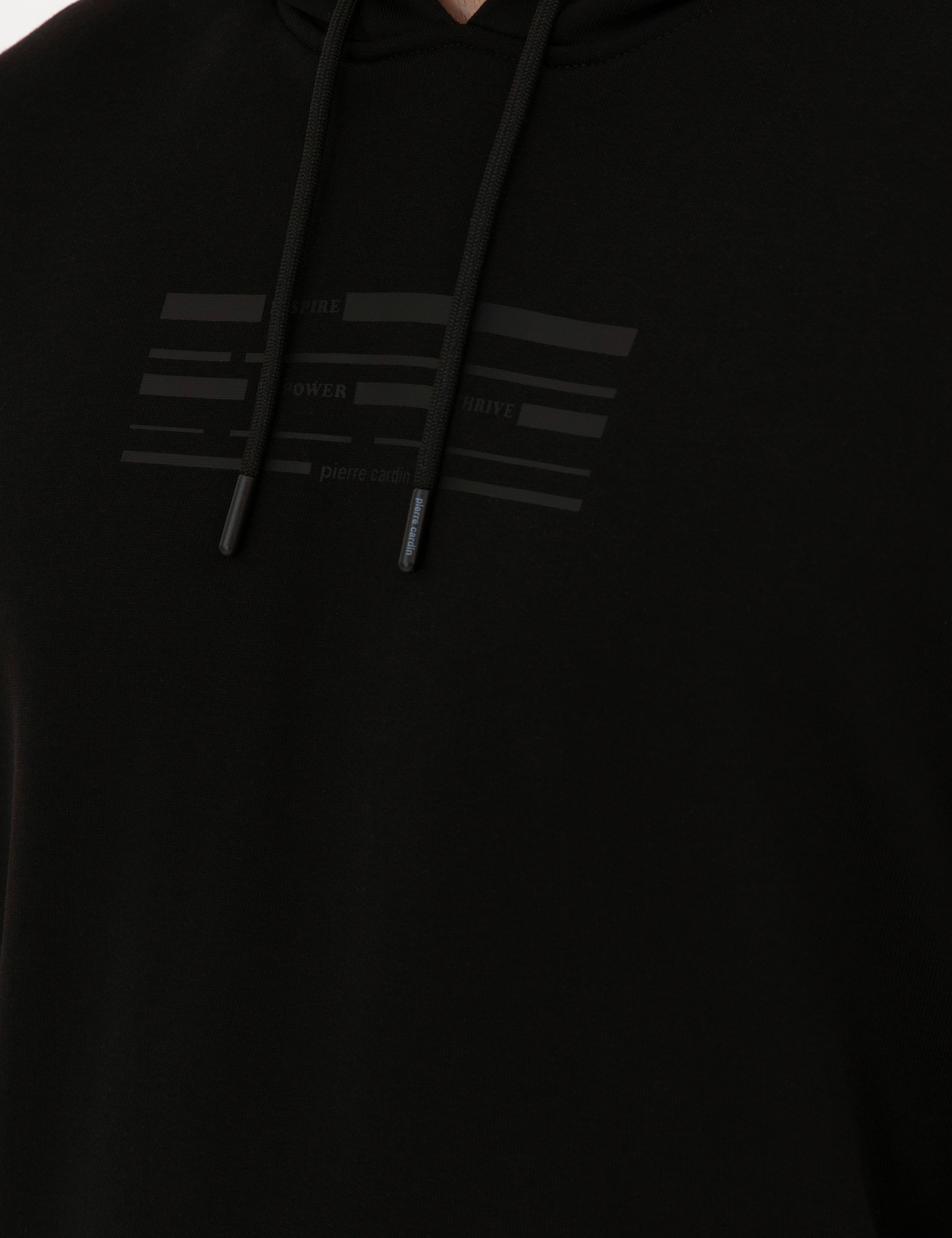 Siyah Regular Fit Sweatshirt - Image 7
