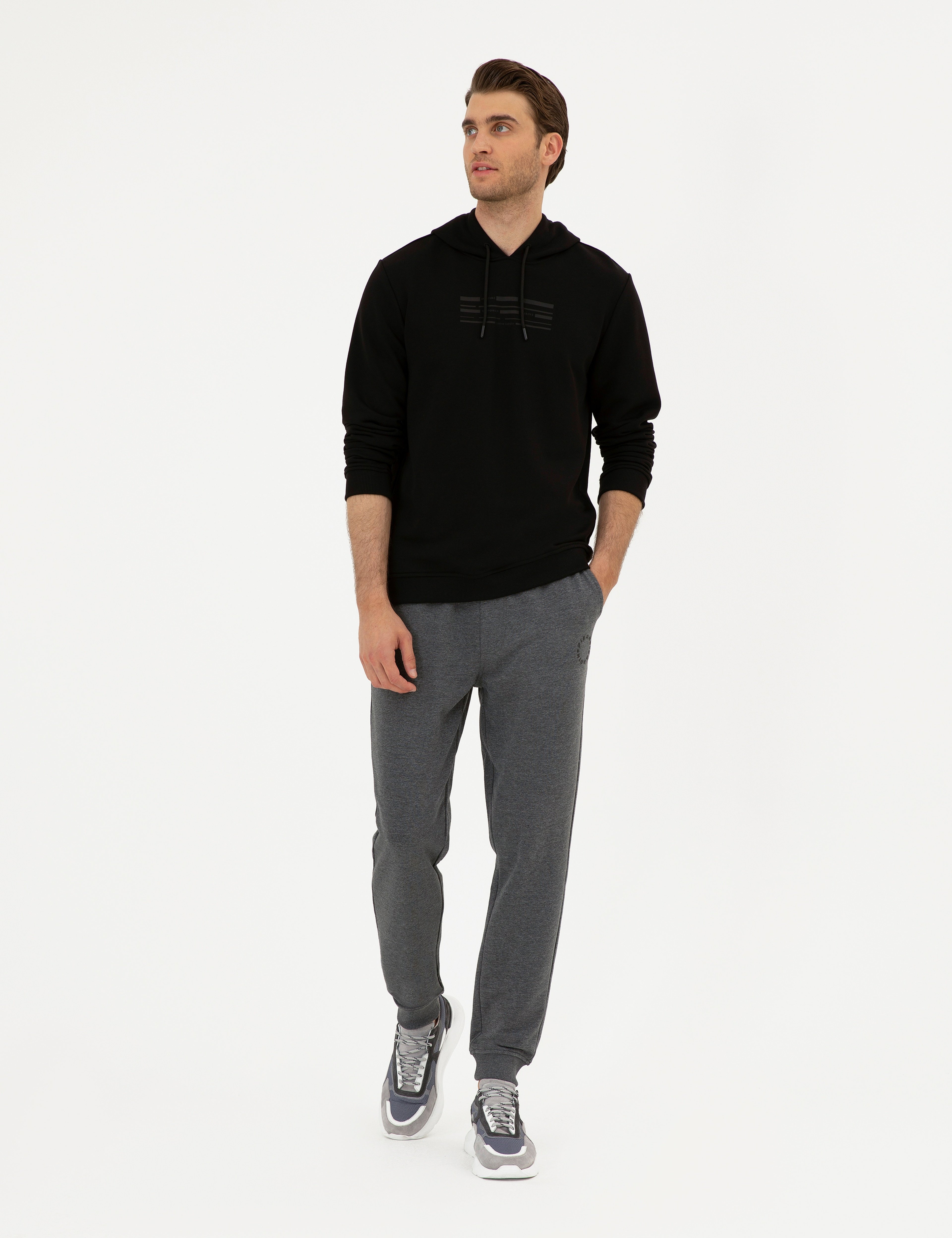 Siyah Regular Fit Sweatshirt - Image 4