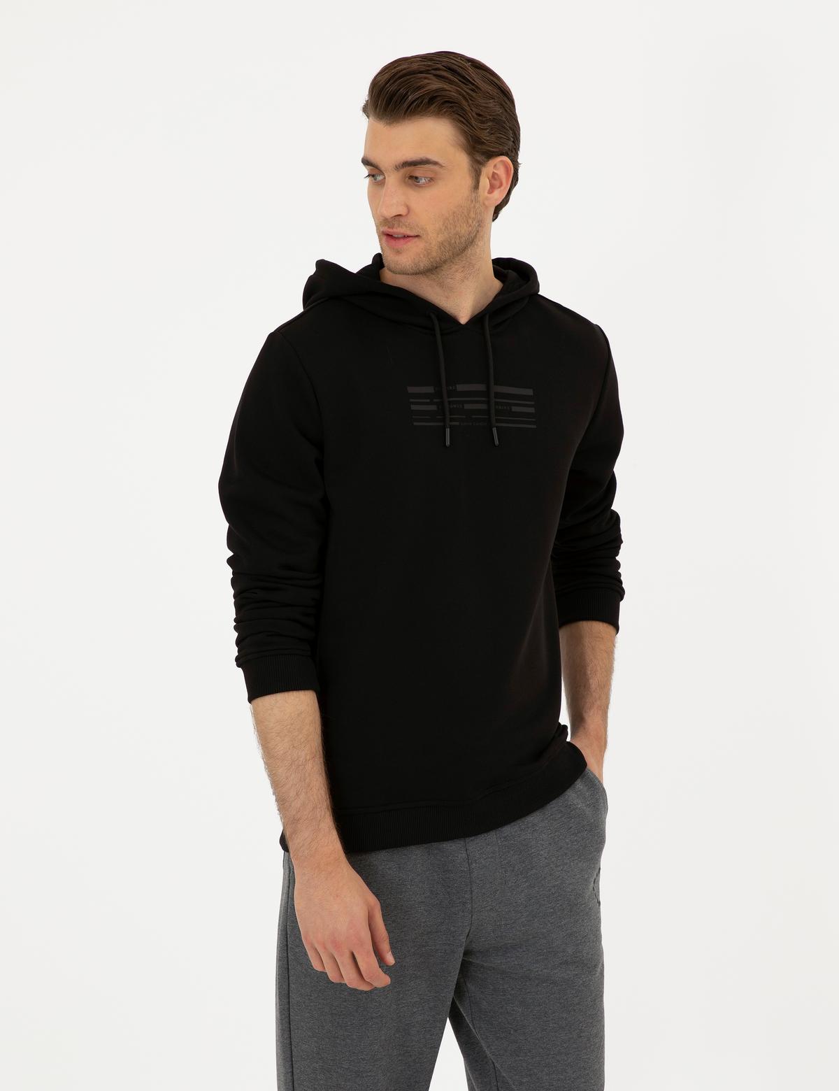 Siyah Regular Fit Sweatshirt