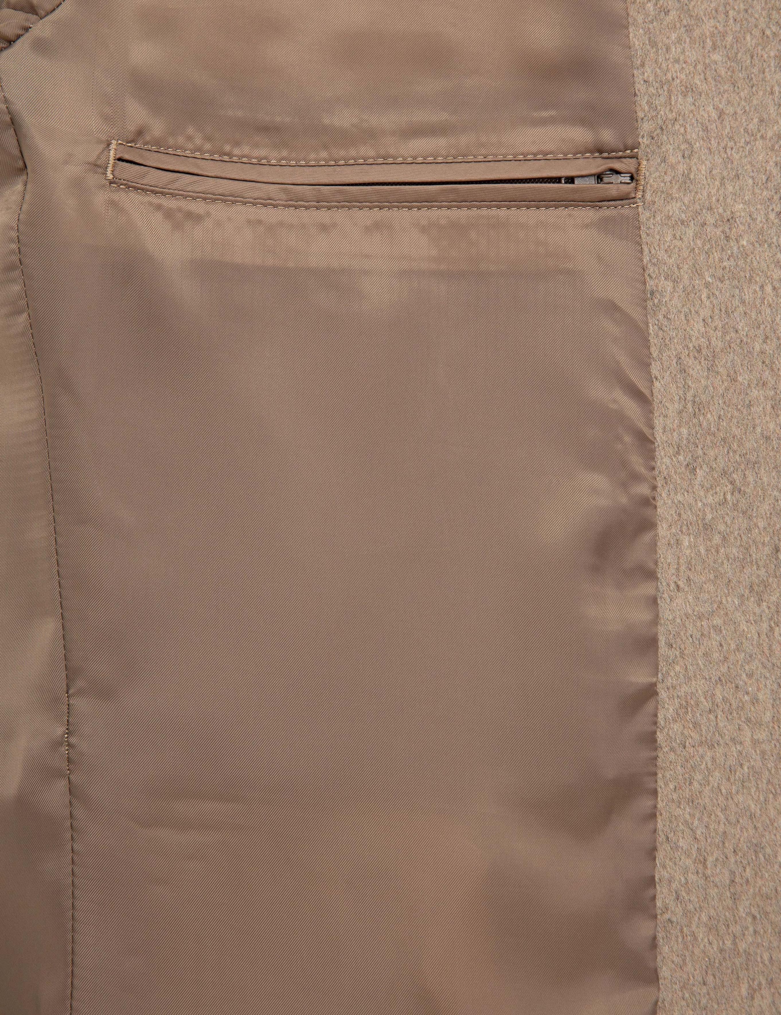 Bej Ex. Slim Fit Kaşe Kaban