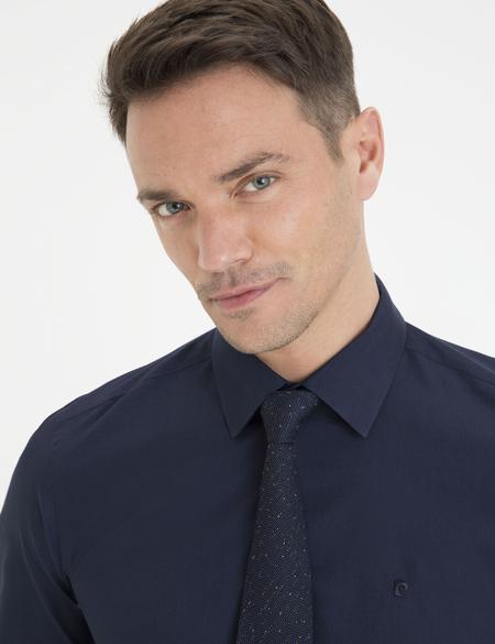 Lacivert Slim Fit Basic Gömlek - 50233539025