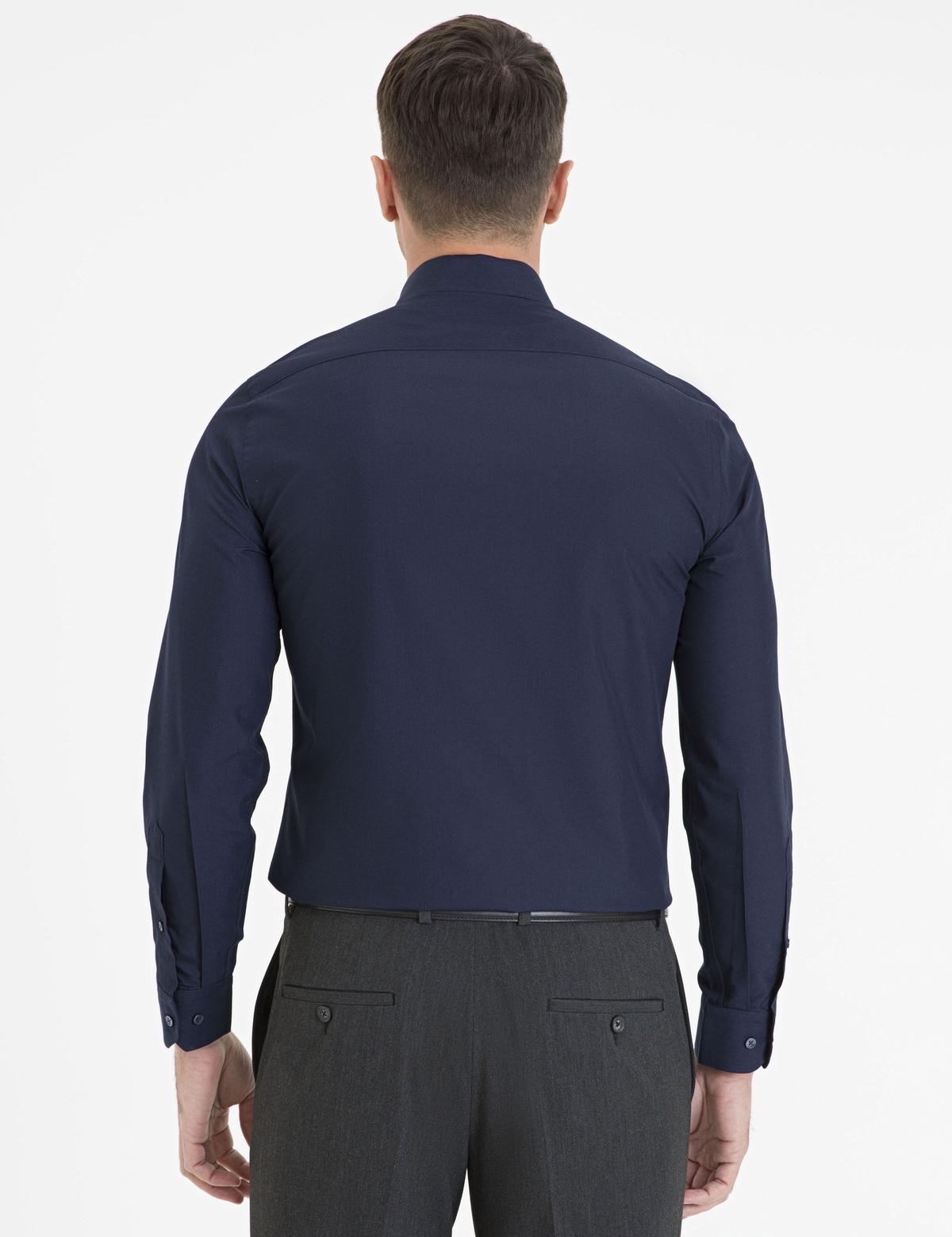 Lacivert Slim Fit Basic Gömlek - 50233539025