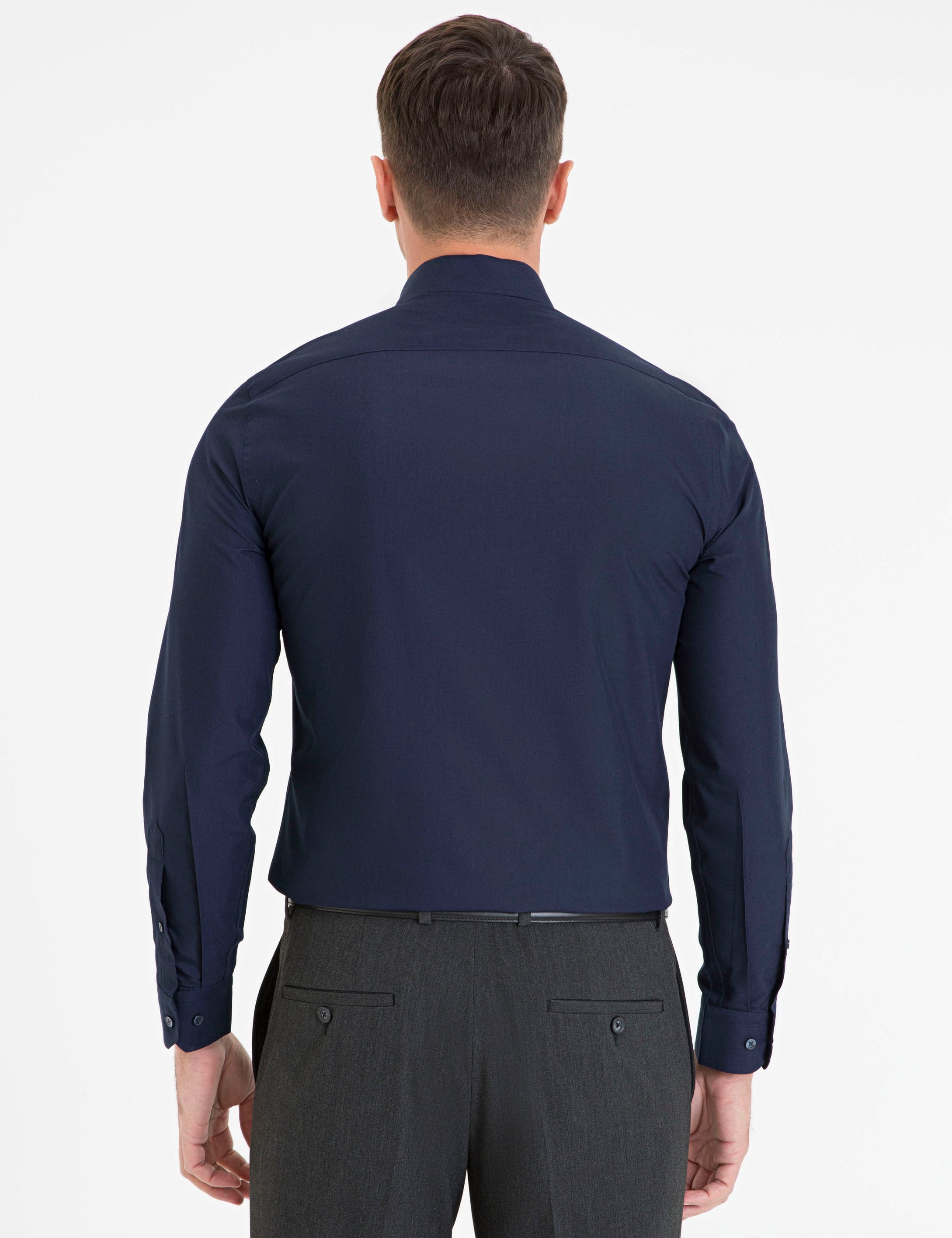 Lacivert Slim Fit Basic Gömlek