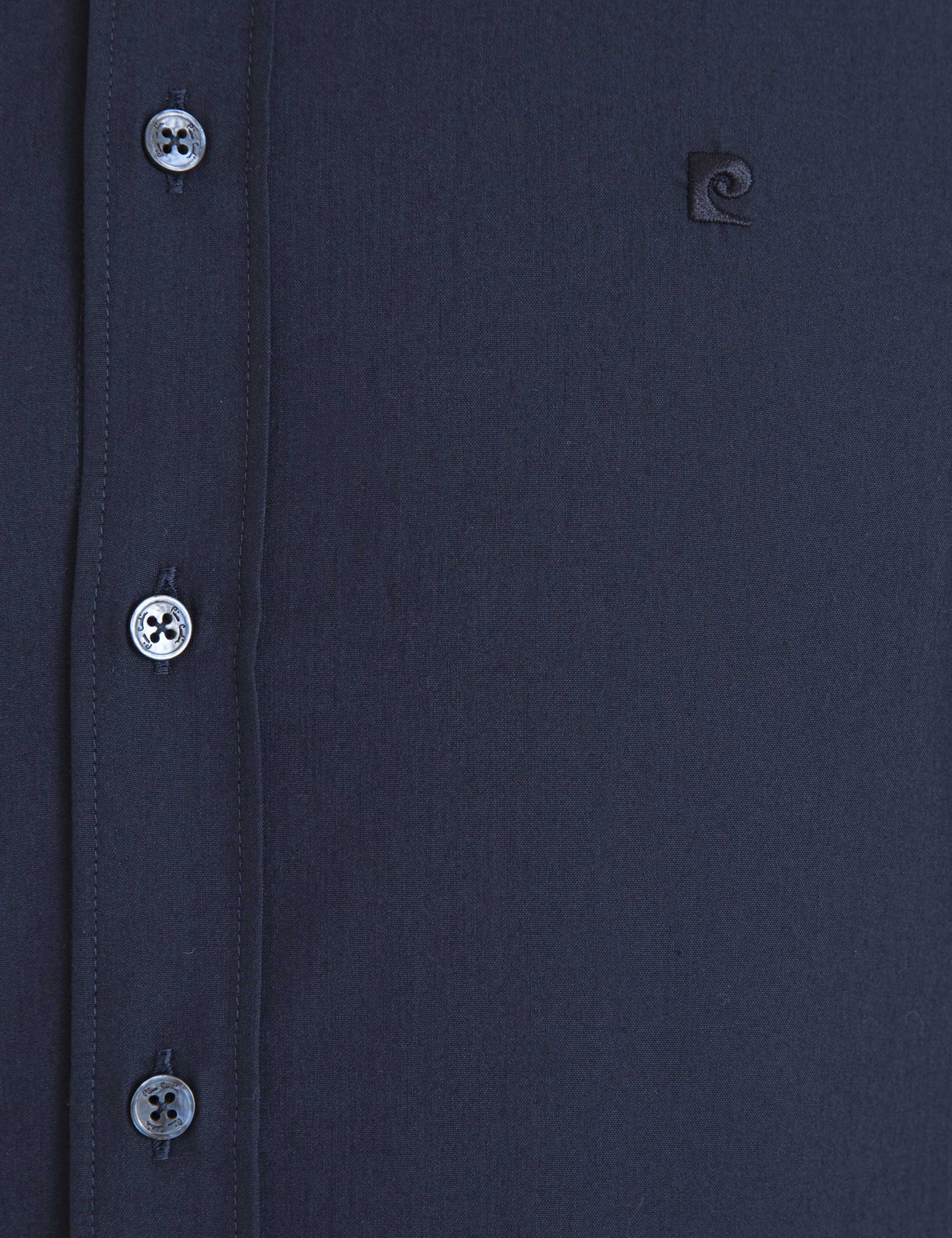Lacivert Slim Fit Basic Gömlek - Image 5