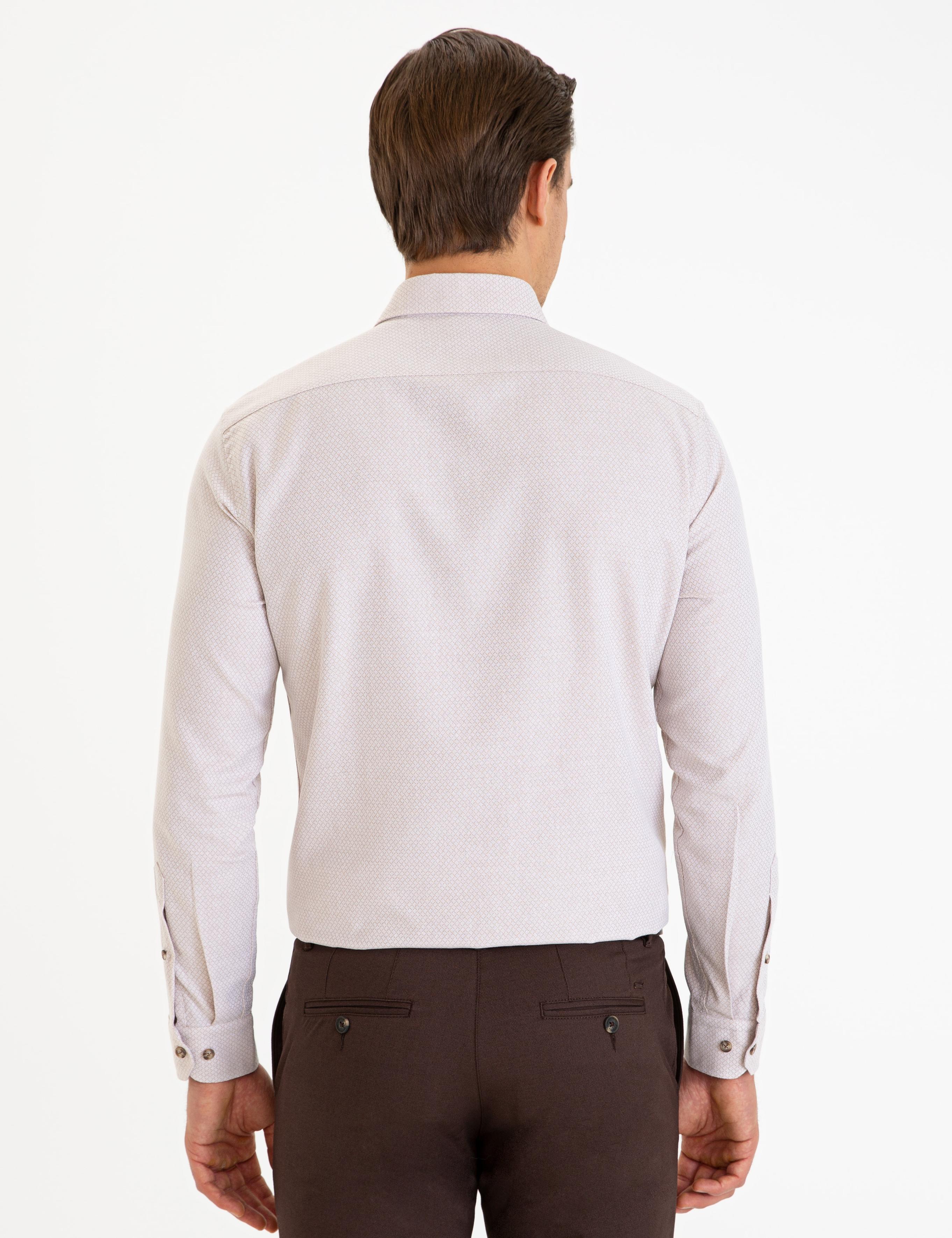 Bej Slim Fit Gömlek