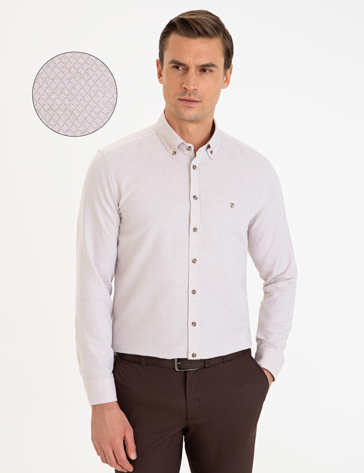 Bej Slim Fit Gömlek