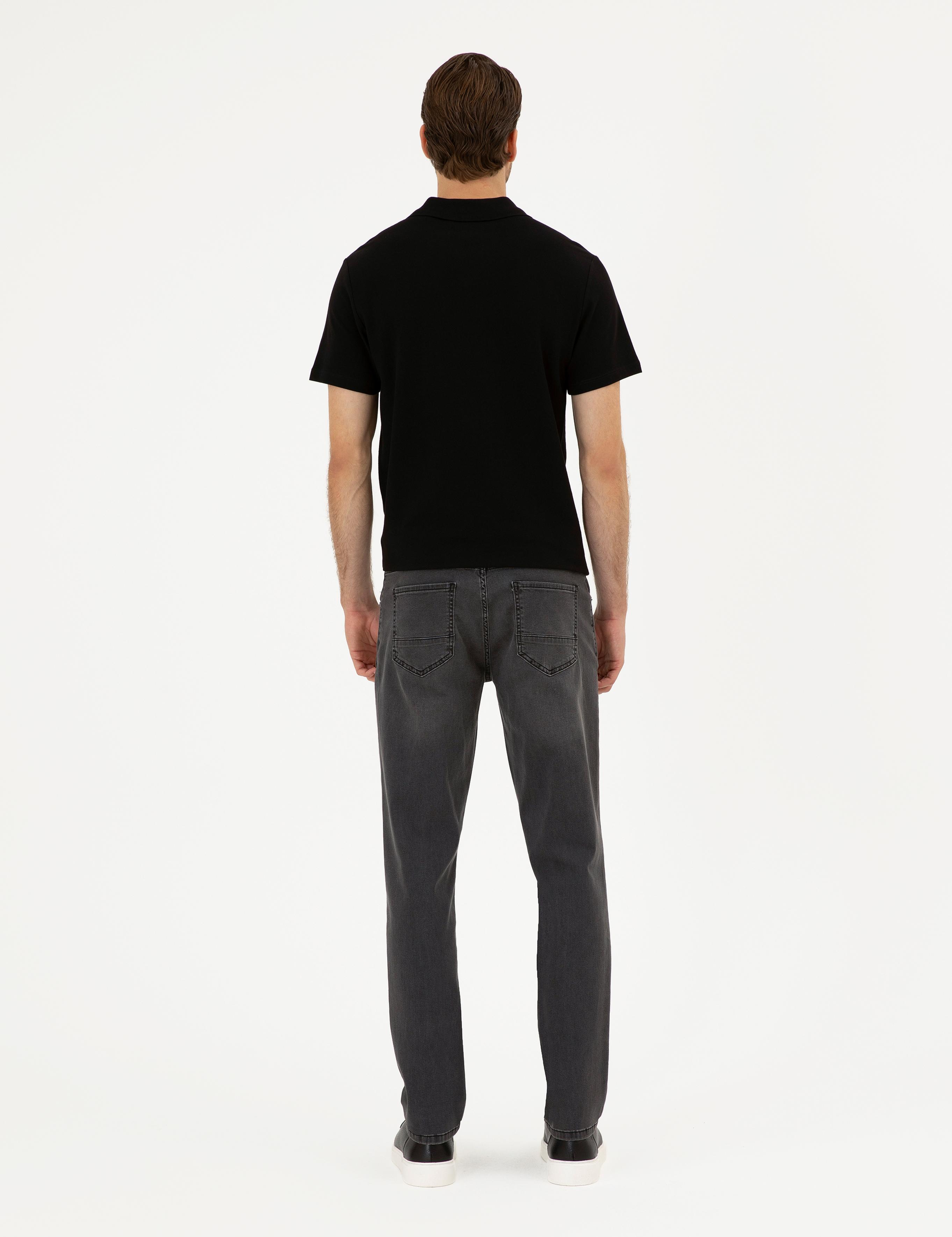 Antrasit Straight Fit Jean Pantolon