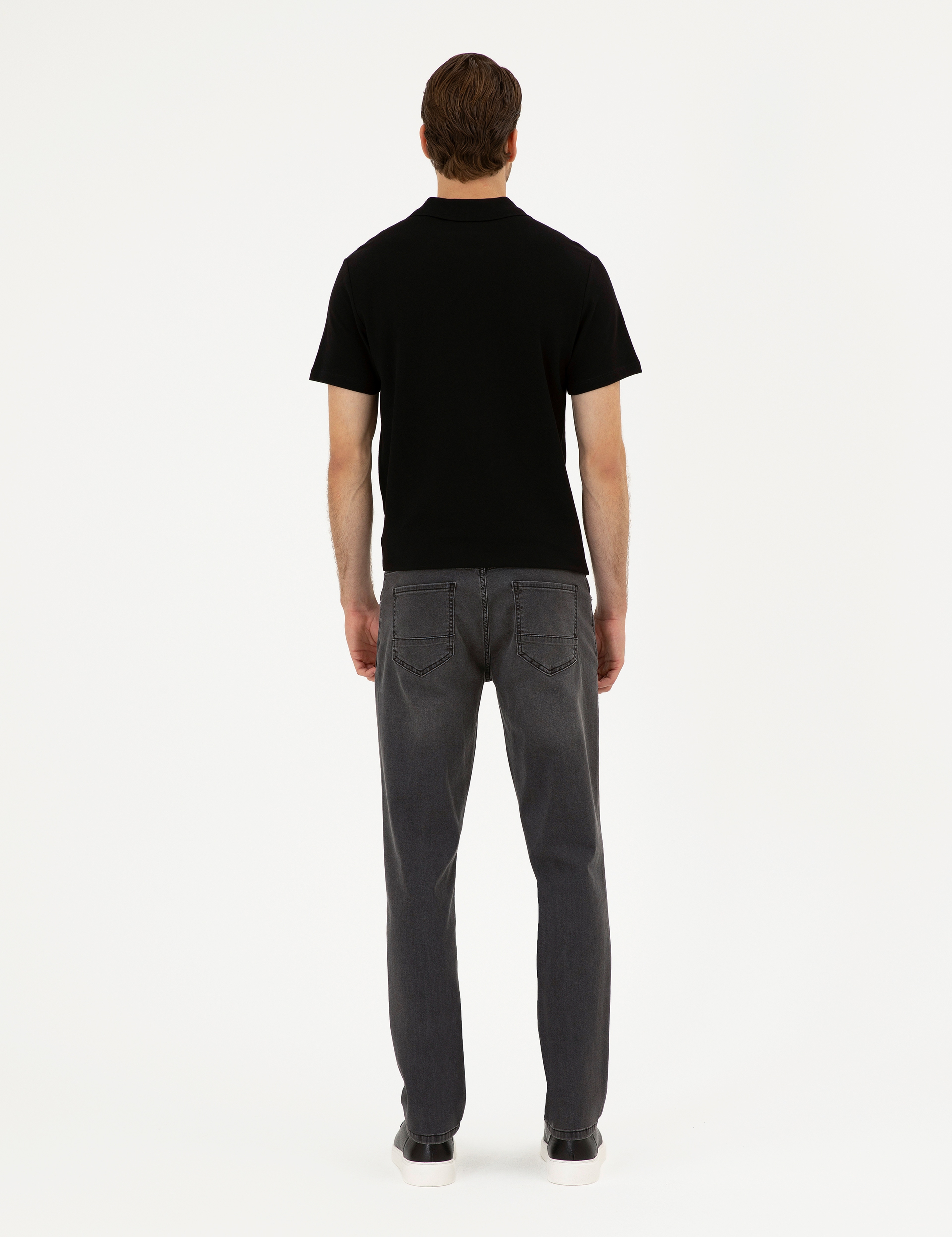 Antrasit Straight Fit Jean Pantolon - Image 4
