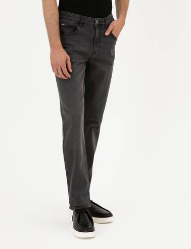 Antrasit Straight Fit Jean Pantolon