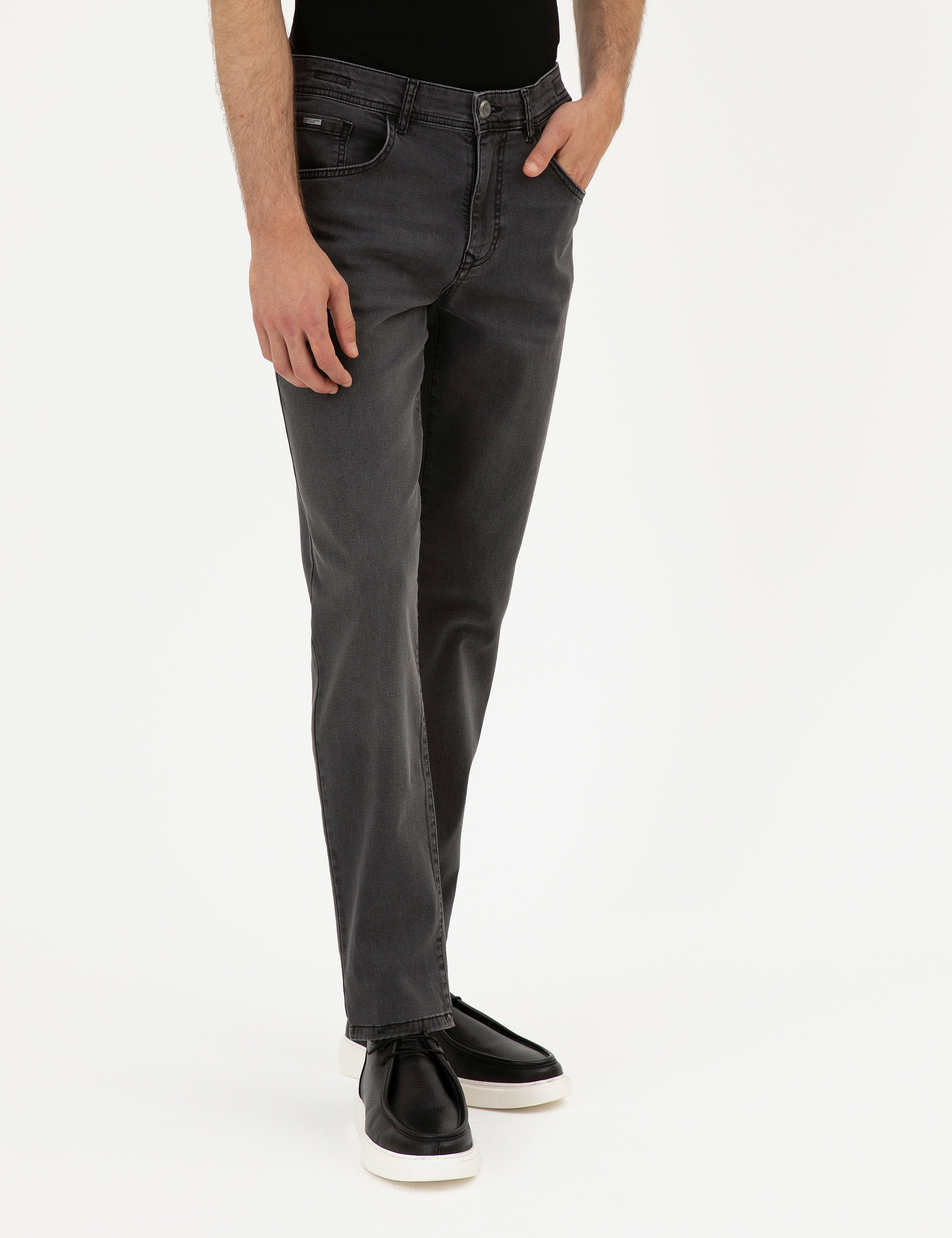 Antrasit Straight Fit Jean Pantolon