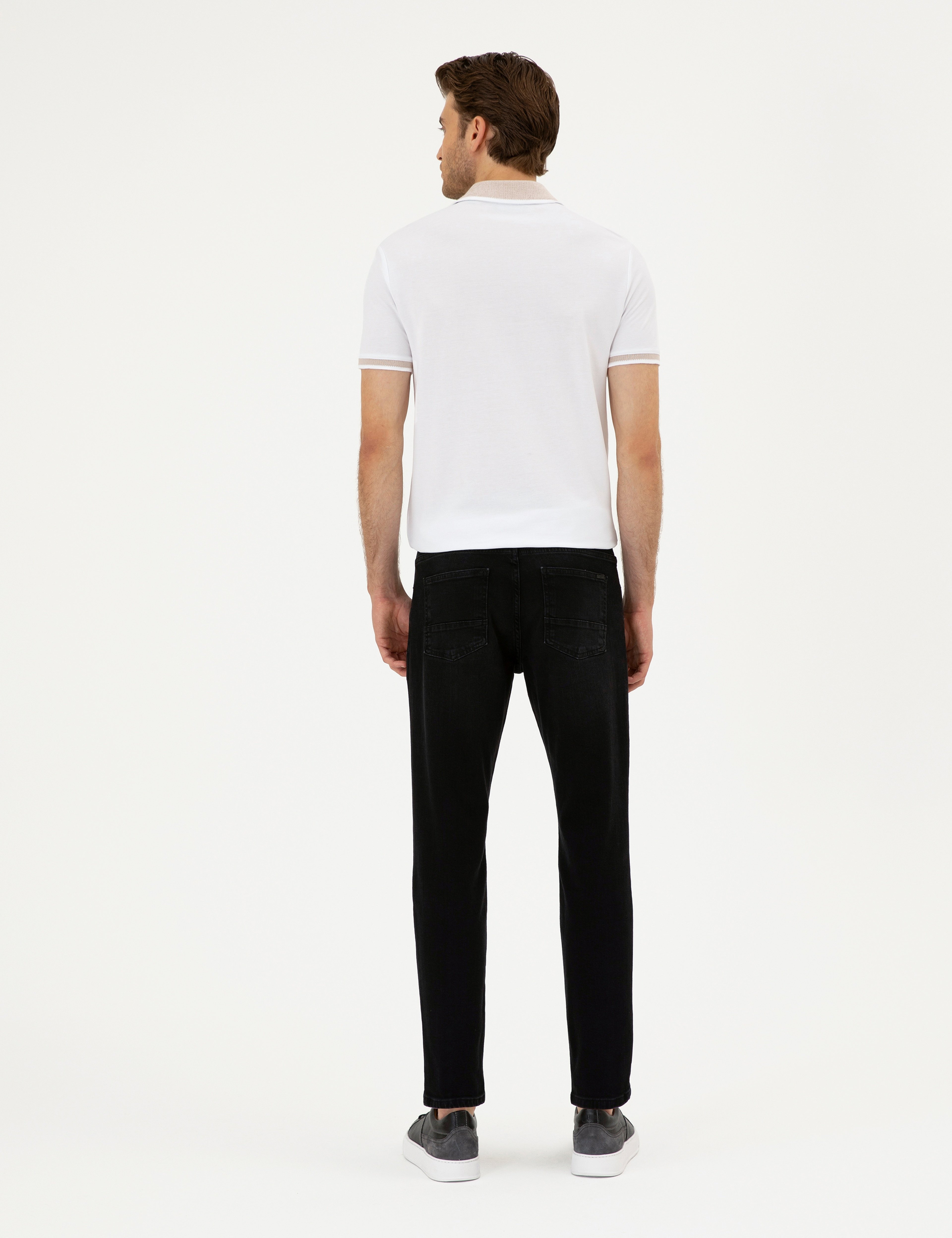 Siyah Slim Fit Jean Pantolon - Image 4
