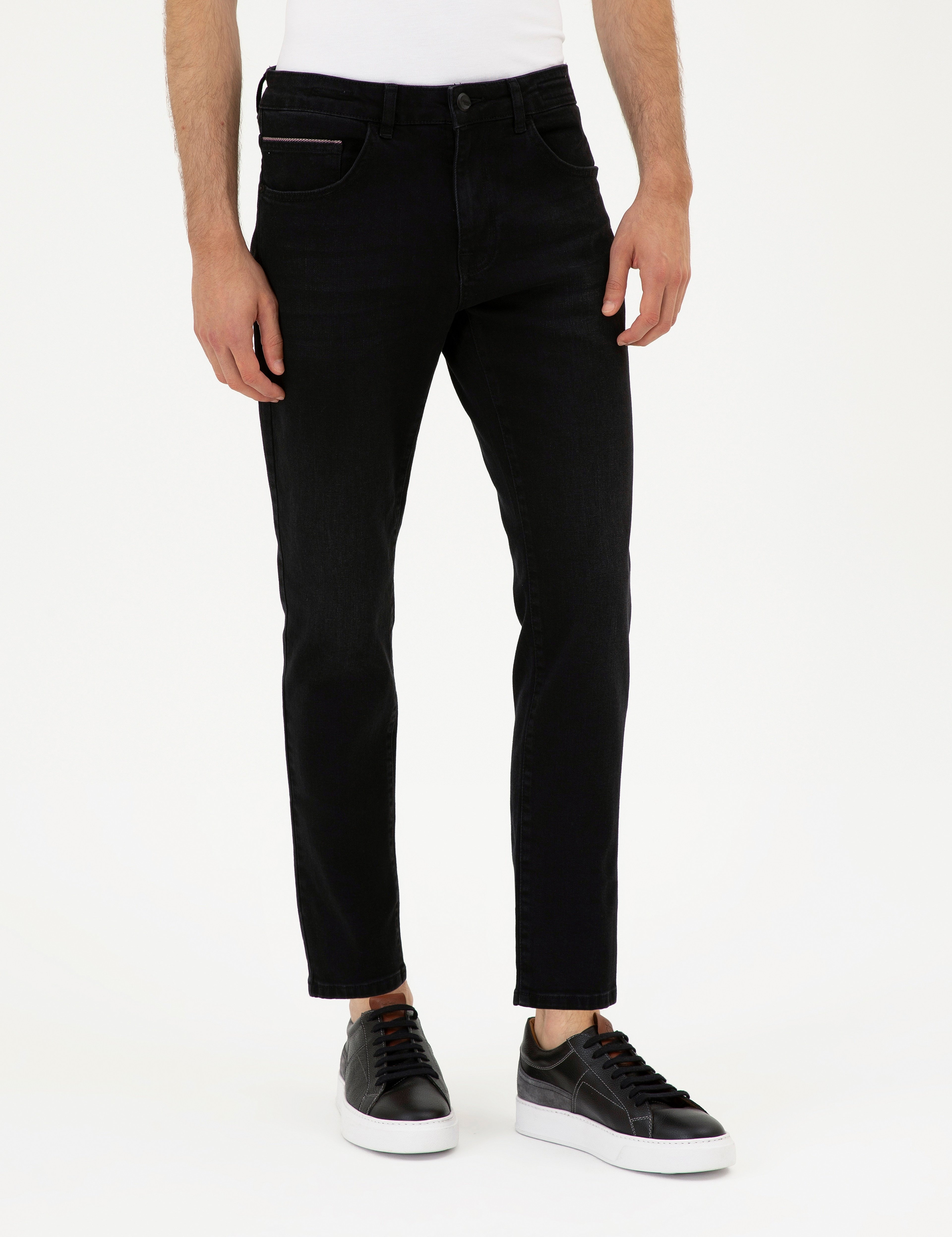 Siyah Slim Fit Jean Pantolon - Image 2