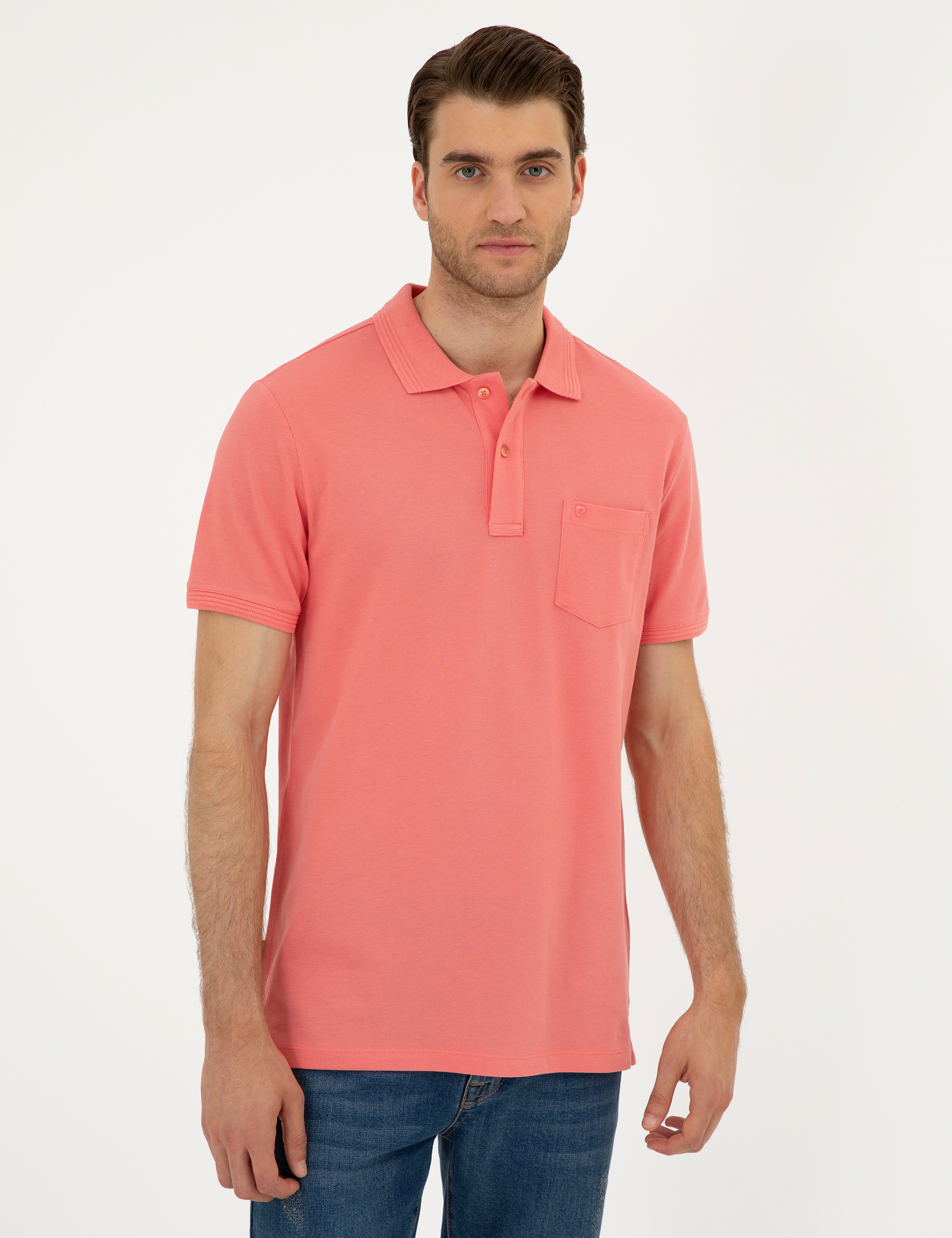Pembe Regular Fit Basic Tişört - Image 3