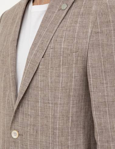 Açık Kahverengi Slim Fit Ceket