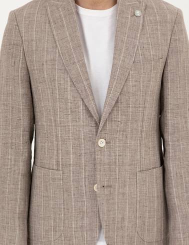 Açık Kahverengi Slim Fit Ceket