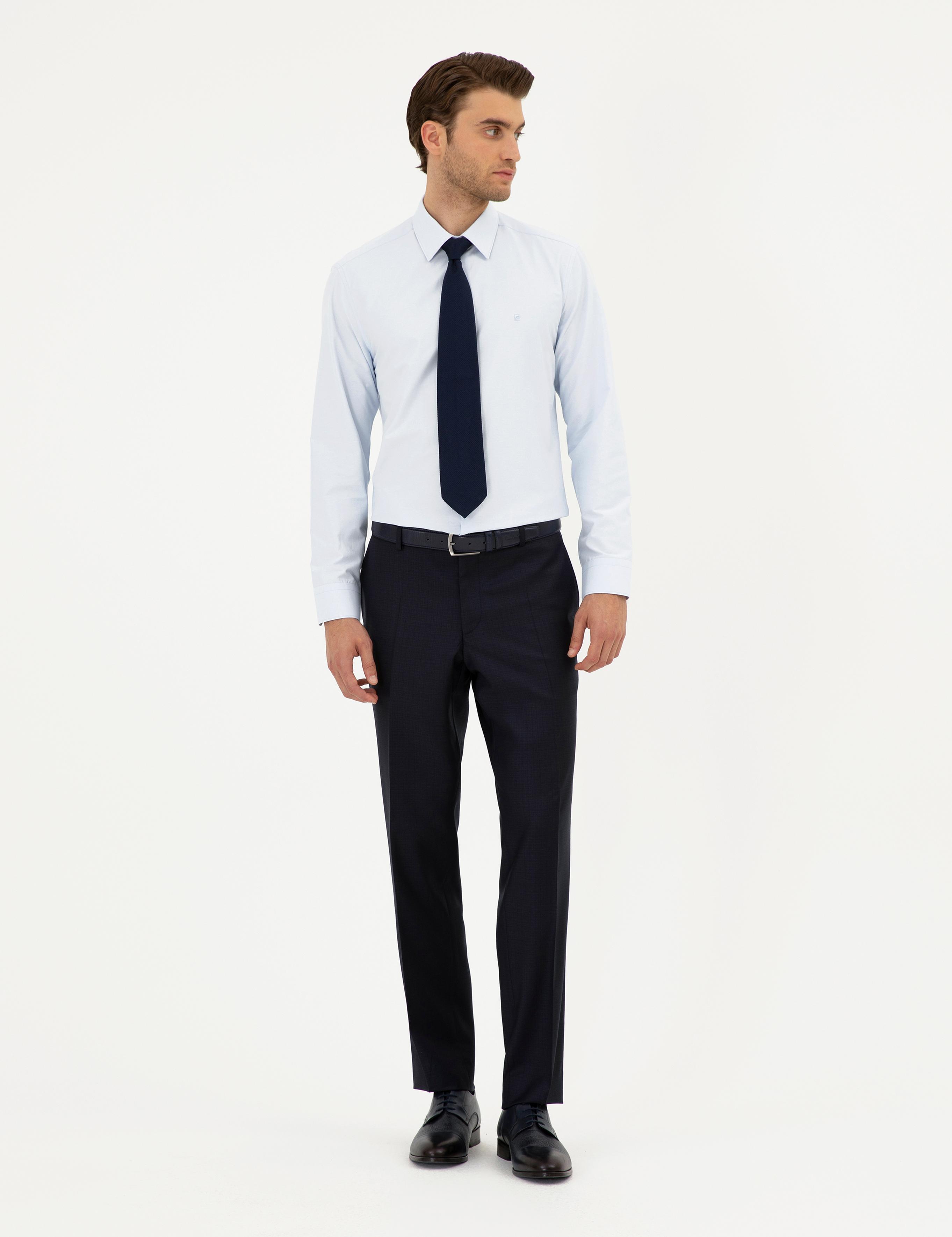 Açık Mavi Regular Fit Uzun Kollu Basic Gömlek