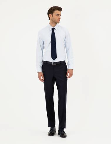 Açık Mavi Regular Fit Uzun Kollu Basic Gömlek