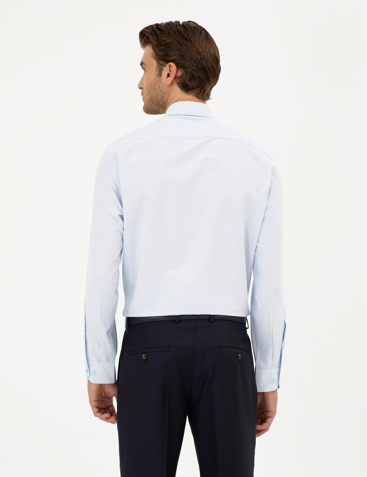 Açık Mavi Regular Fit Uzun Kollu Basic Gömlek - 50289411002