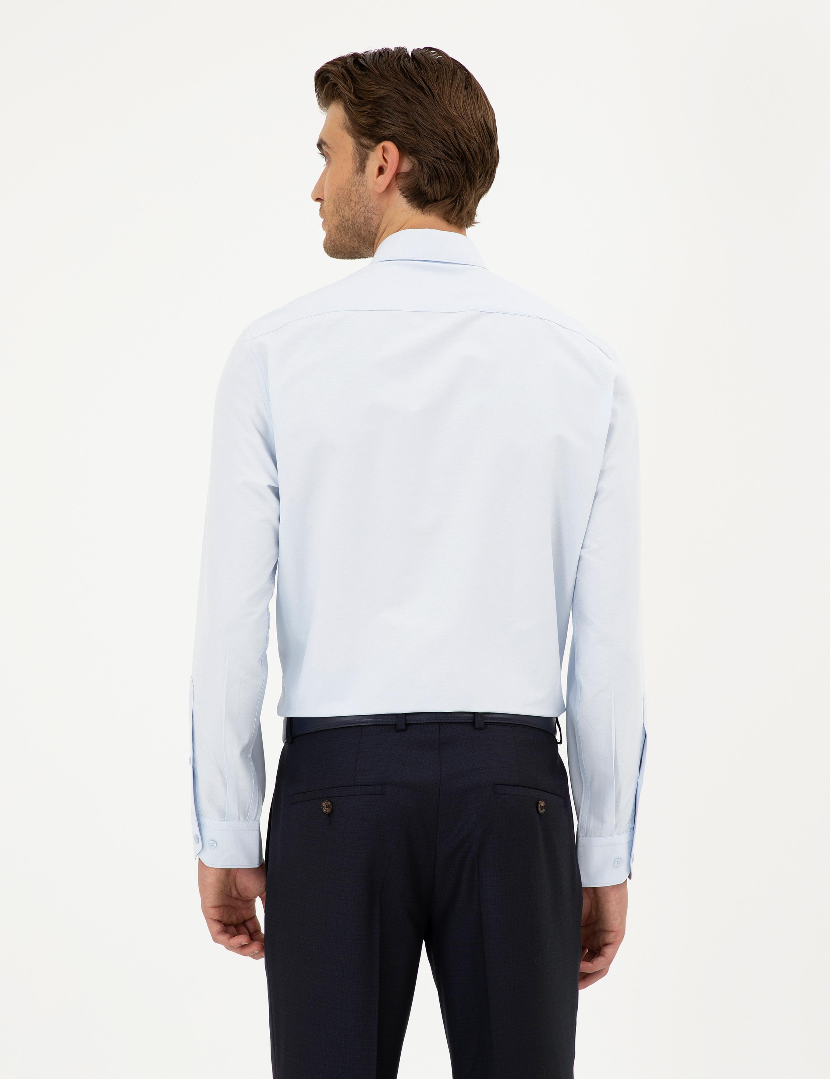 Açık Mavi Regular Fit Uzun Kollu Basic Gömlek