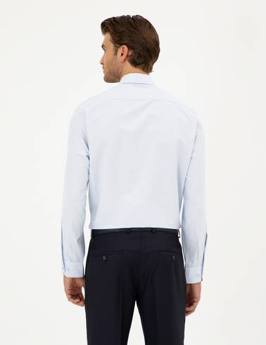 Açık Mavi Regular Fit Uzun Kollu Basic Gömlek