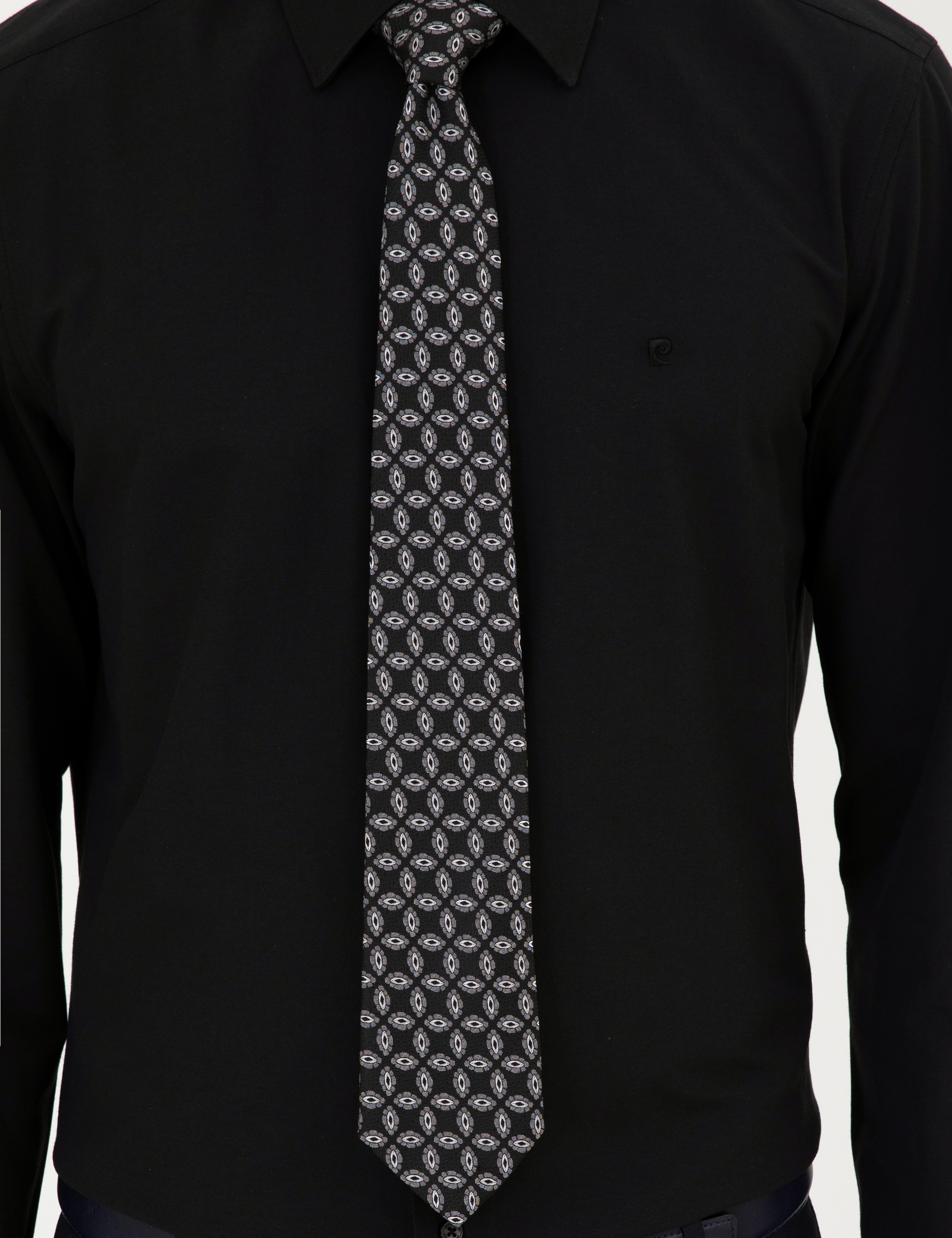 Siyah Regular Fit Uzun Kollu Basic Gömlek - Image 6