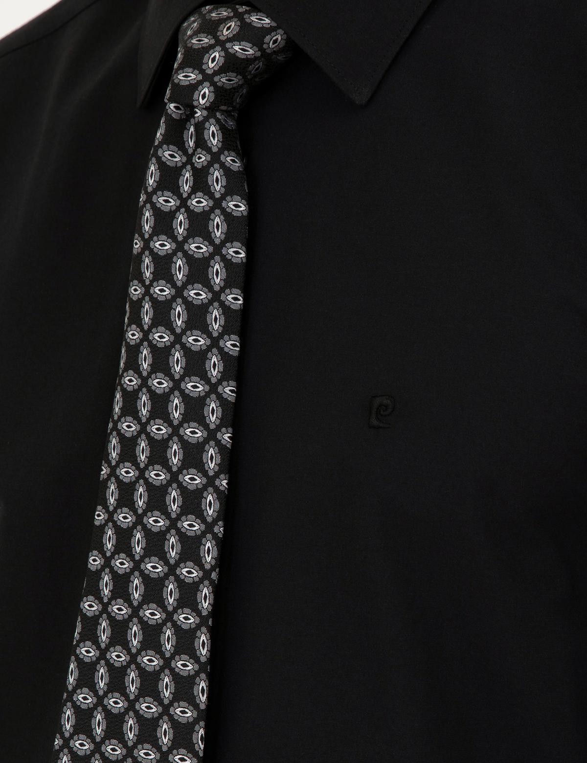 Siyah Regular Fit Uzun Kollu Basic Gömlek - 50289411043