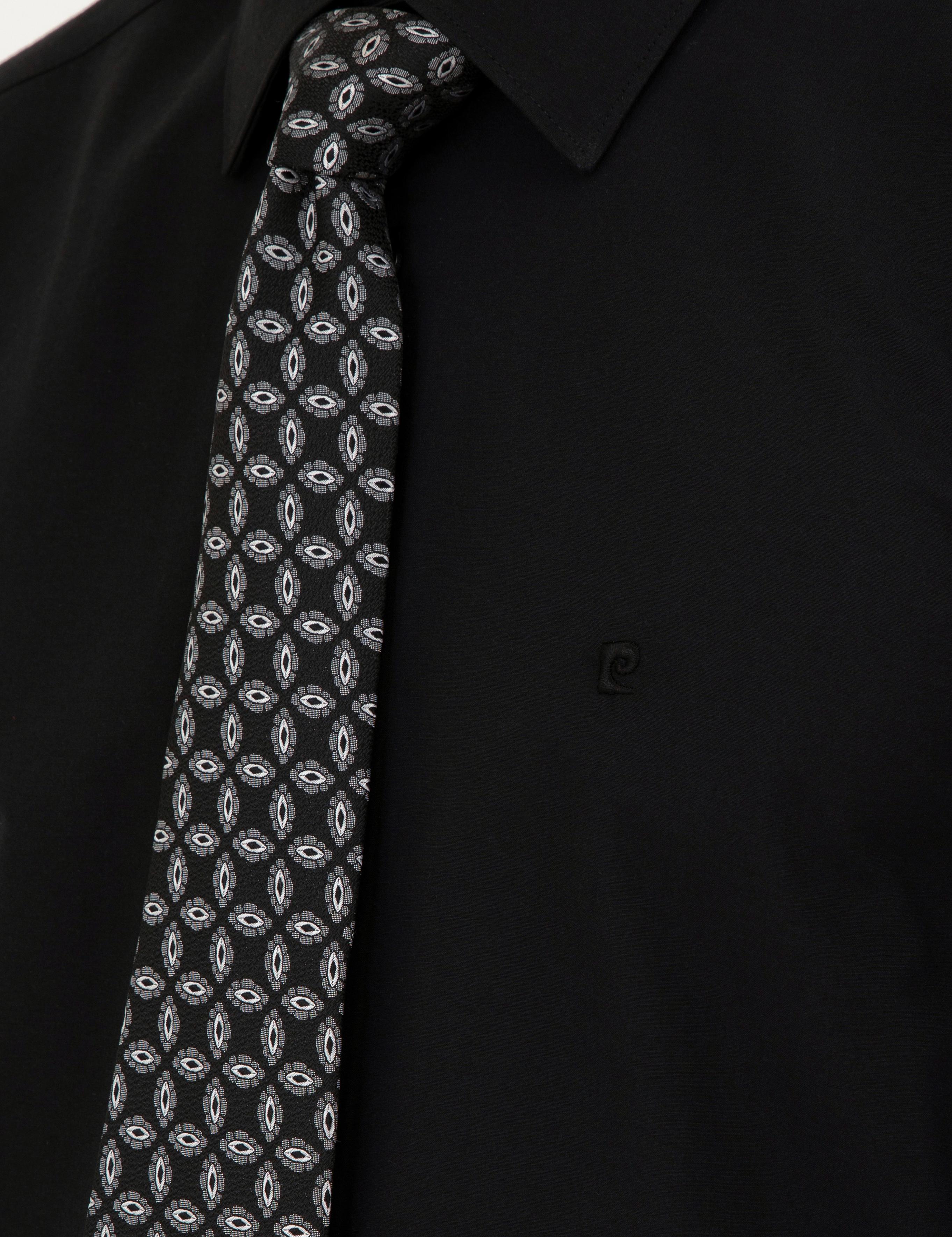 Siyah Regular Fit Uzun Kollu Basic Gömlek