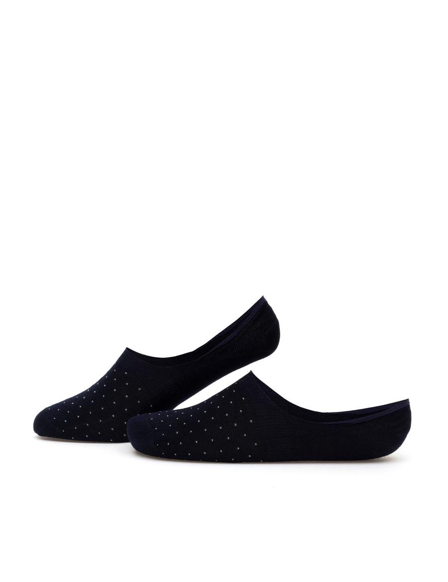 Erkek Bambu Karışımlı Lacivert Babet Desenli Çorap