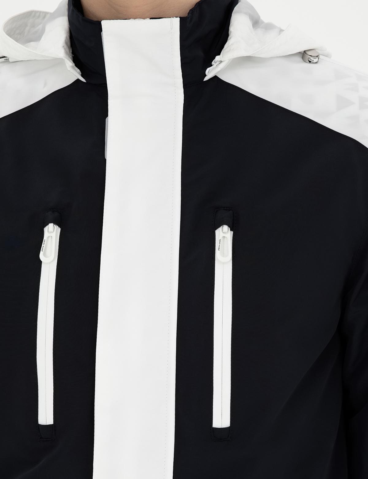 Lacivert Kapişonlu Baharlık Mevsimlik Mont - 50288210038