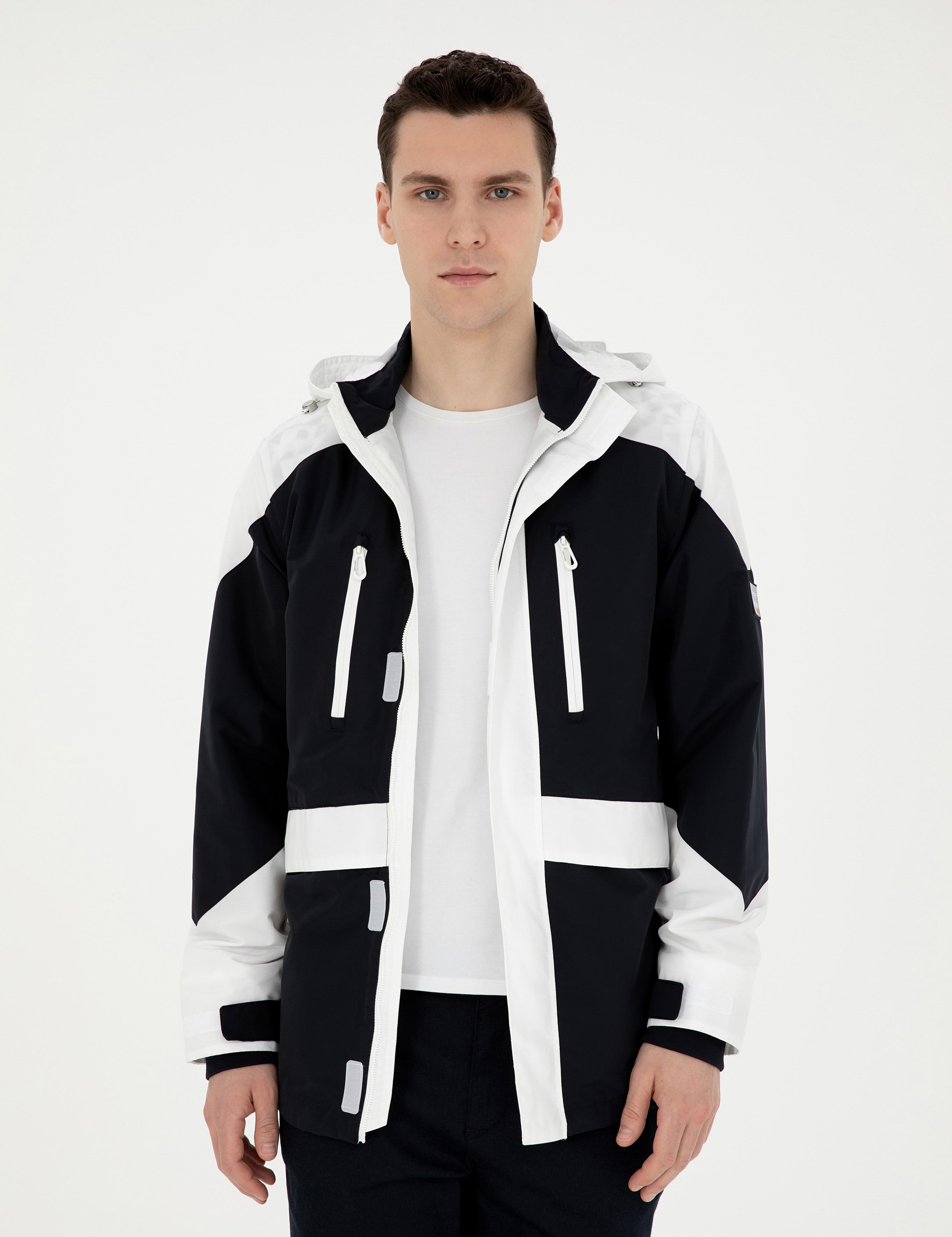 Lacivert Kapişonlu Baharlık Mevsimlik Mont