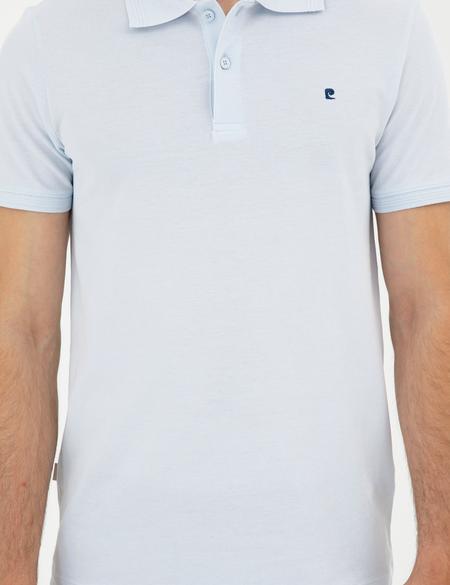 Açık Mavi Slim Fit %100 Pamuk Polo Yaka Basic Tişört - 50291625198