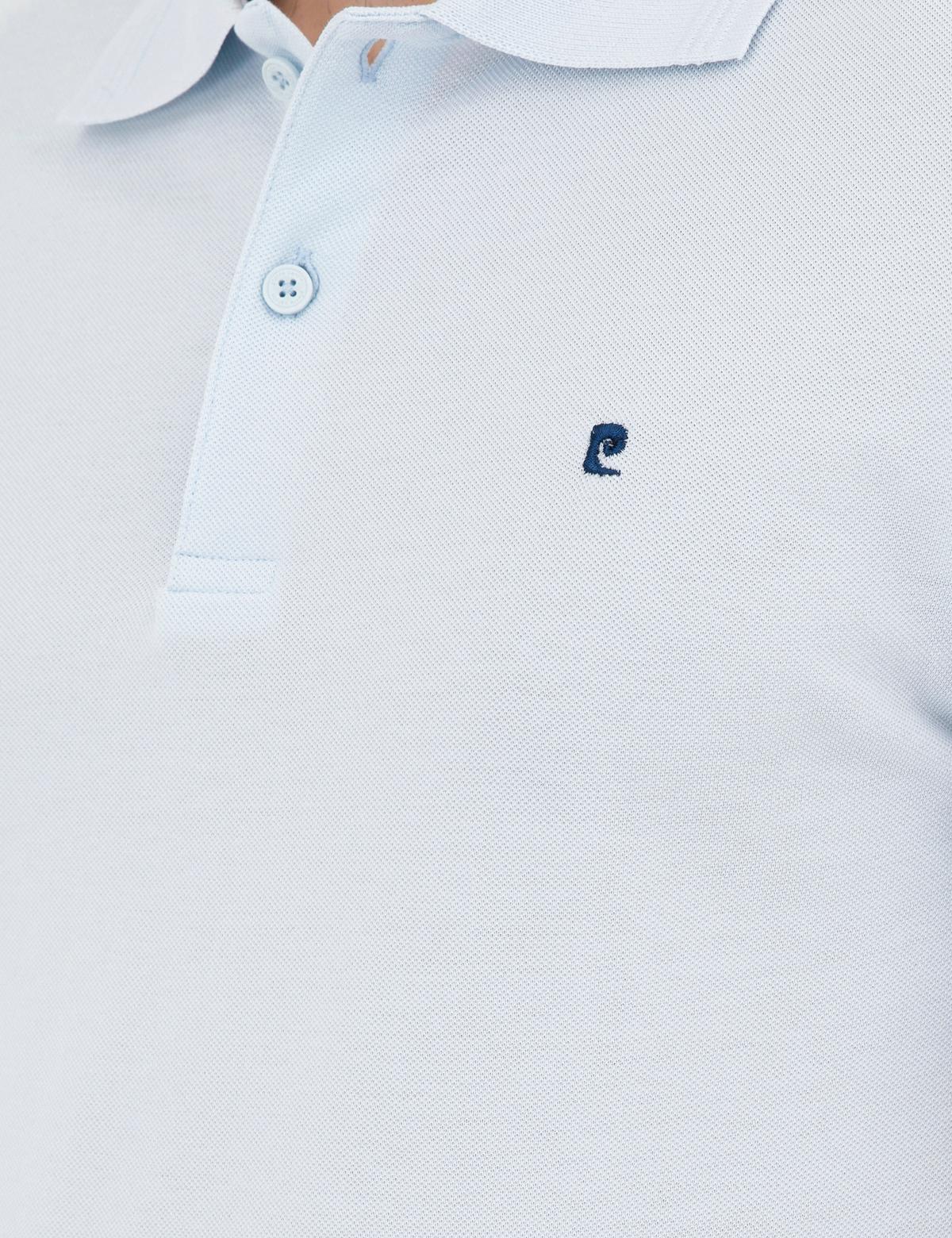 Açık Mavi Slim Fit %100 Pamuk Polo Yaka Basic Tişört - 50291625198