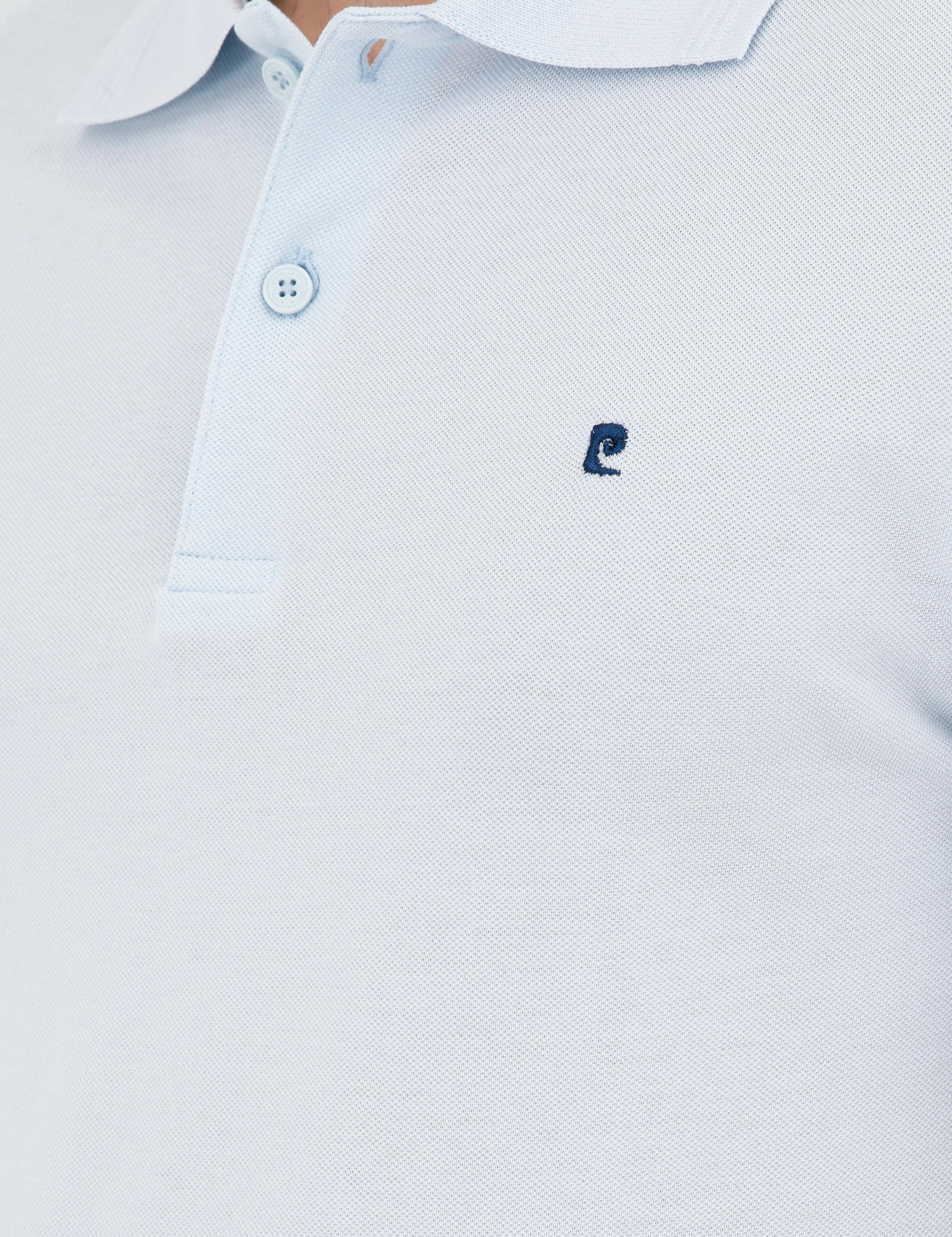 Açık Mavi Slim Fit %100 Pamuk Polo Yaka Basic Tişört