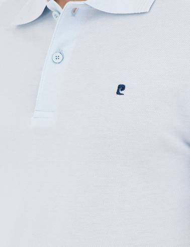 Açık Mavi Slim Fit %100 Pamuk Polo Yaka Basic Tişört