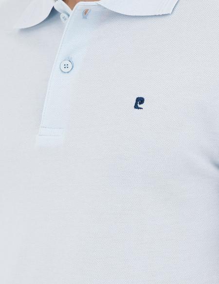 Açık Mavi Slim Fit %100 Pamuk Polo Yaka Basic Tişört - 50291625198
