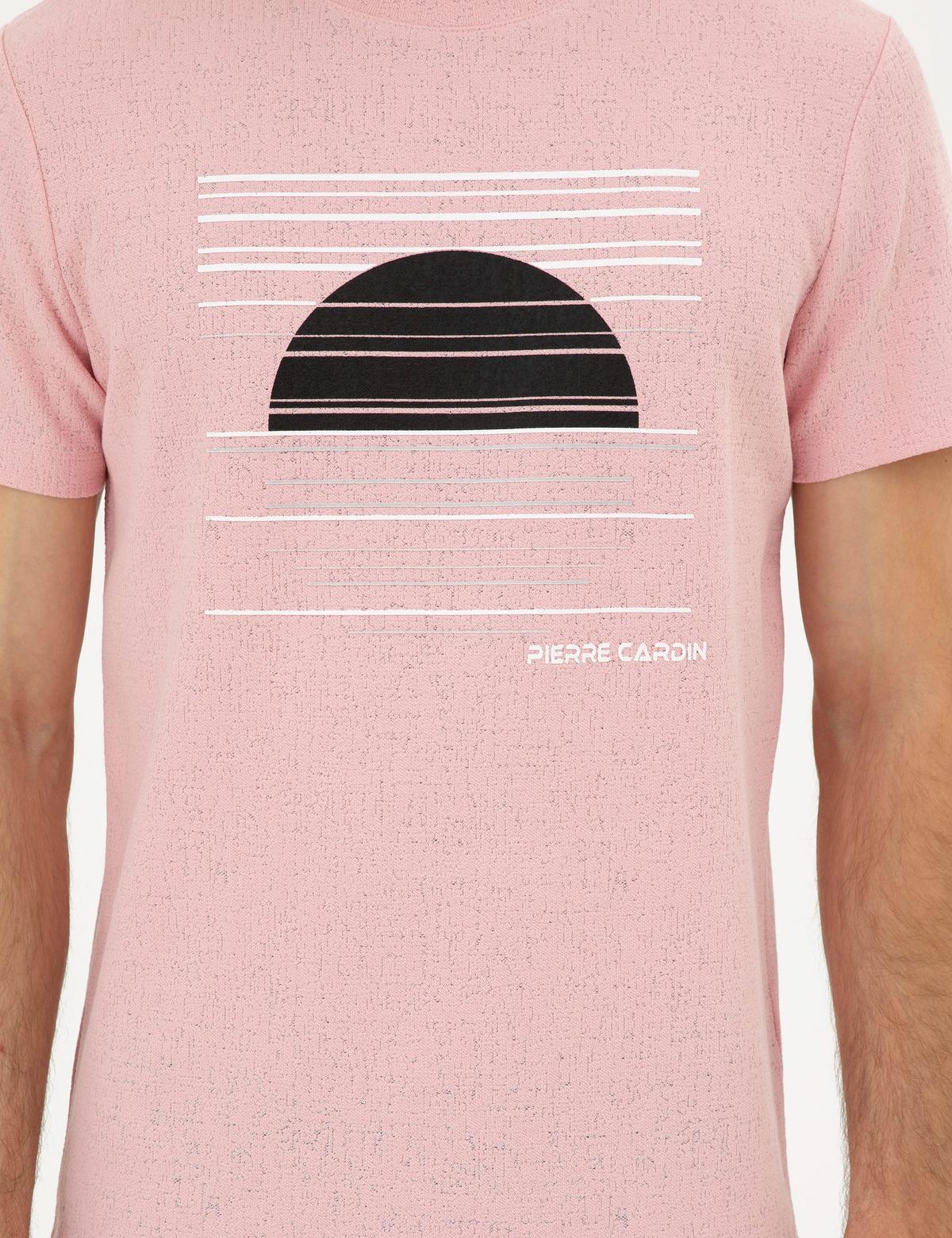 Açık Pembe Slim Fit Tişört - 50285390033