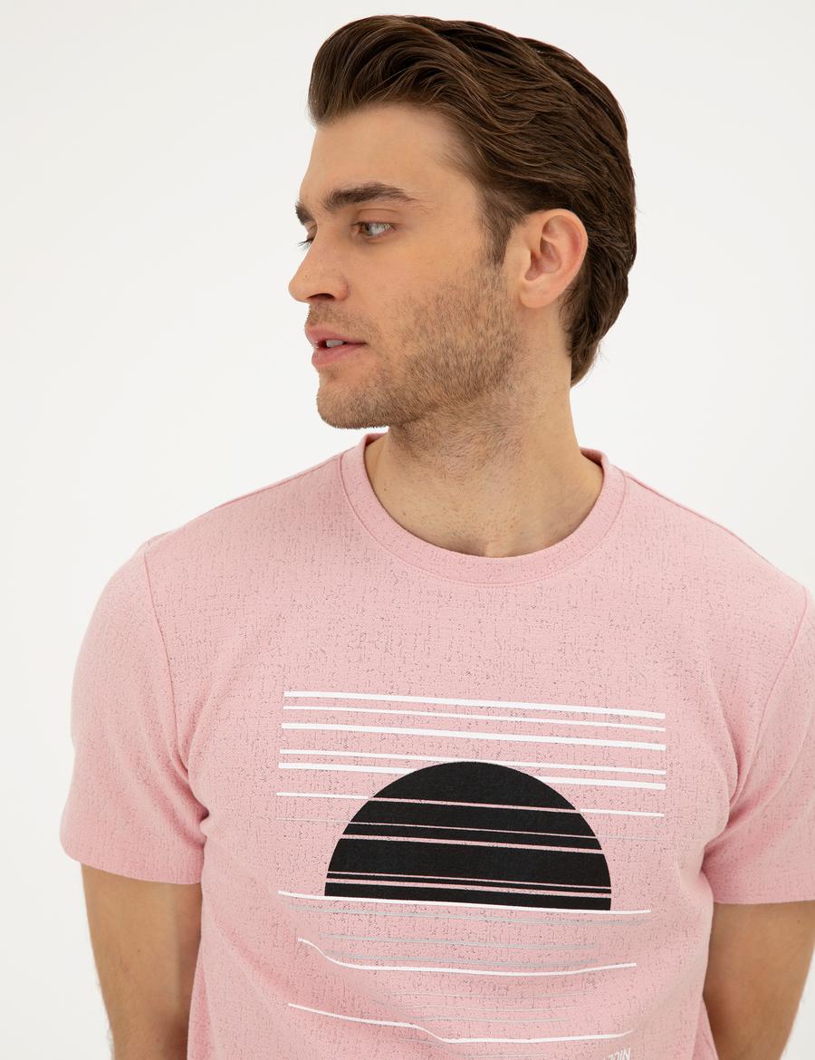 Açık Pembe Slim Fit Tişört