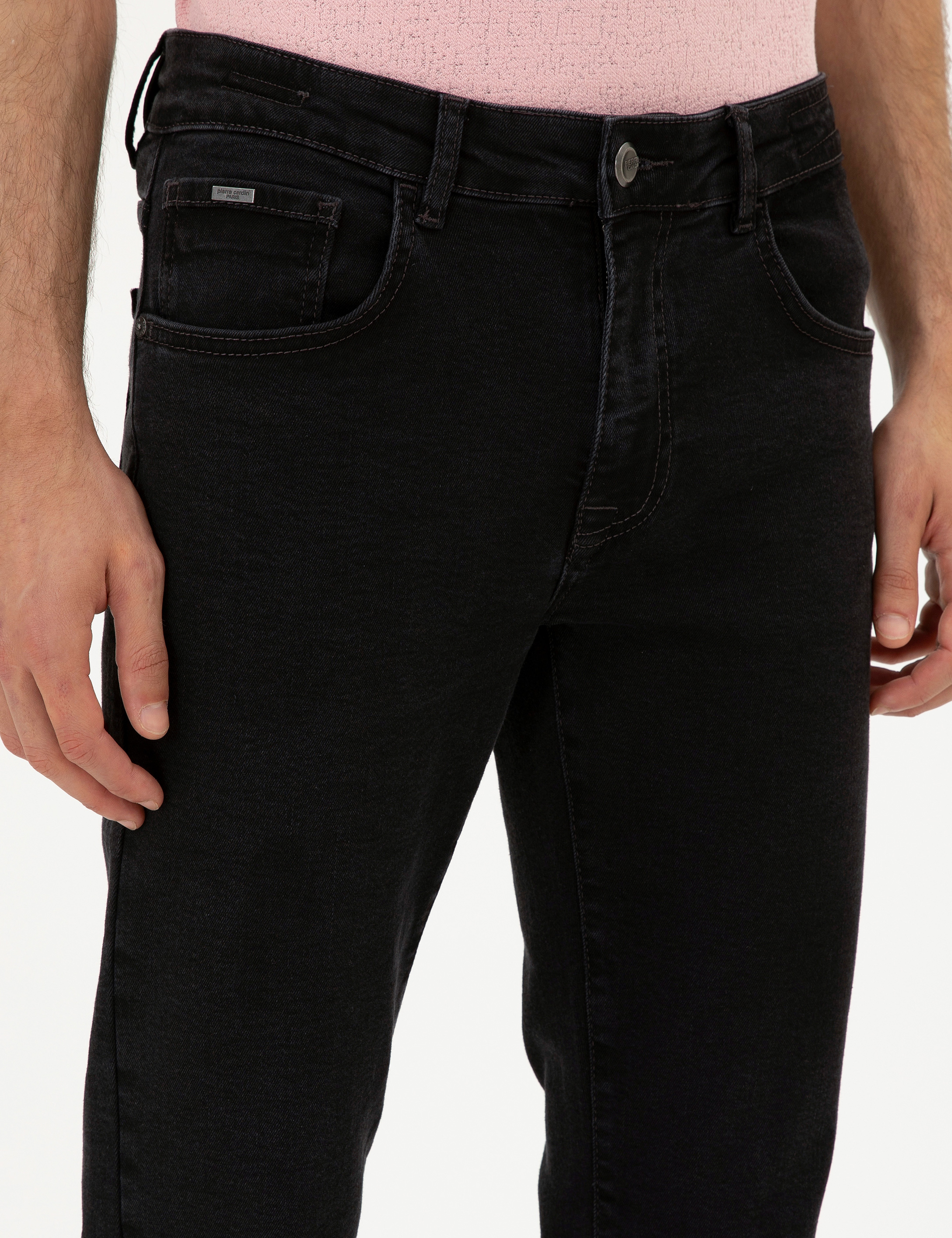 Antrasit Slim Fit Jean Pantolon - Image 5
