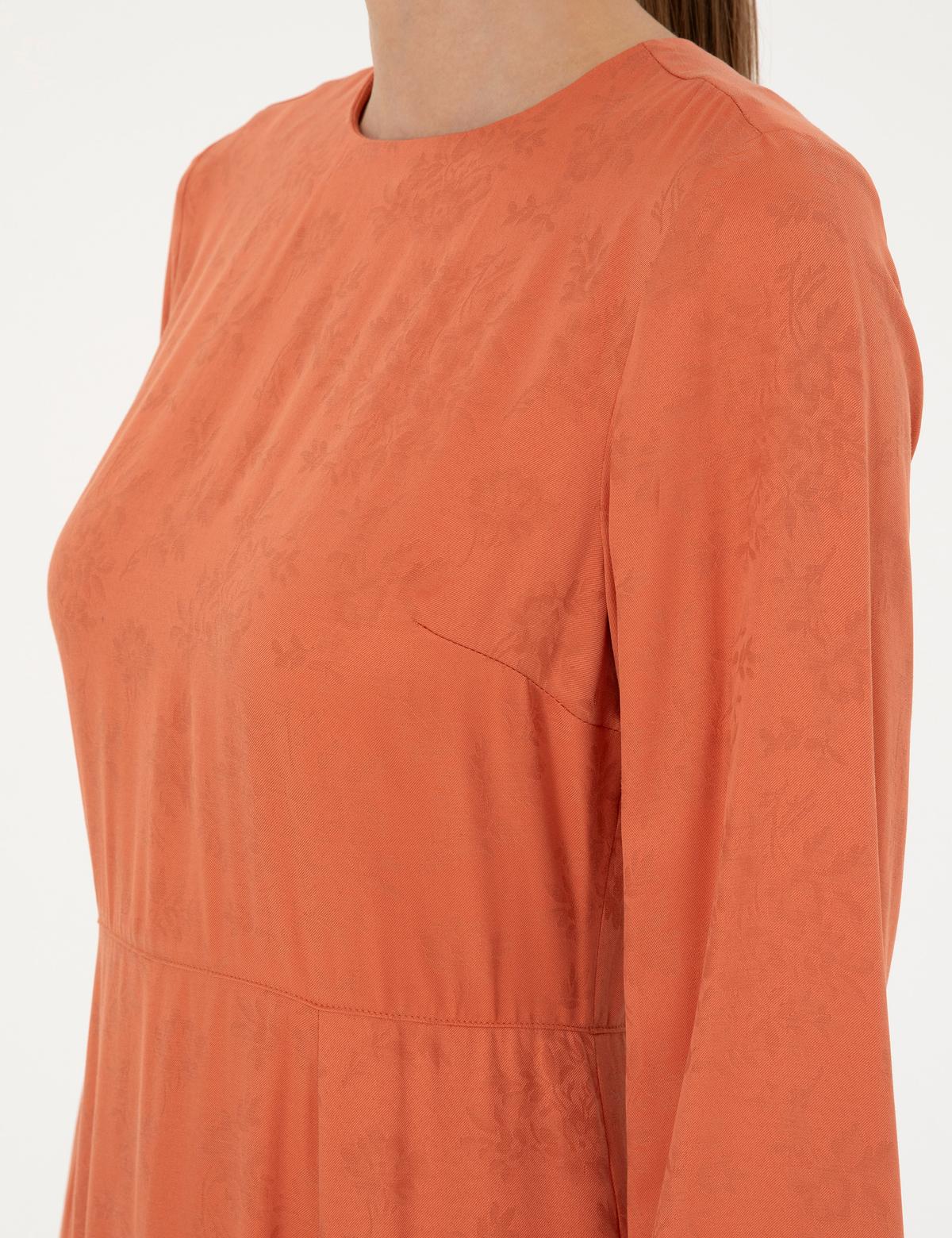 Kırmızı A Kesim Dokuma Elbise - 50283650016