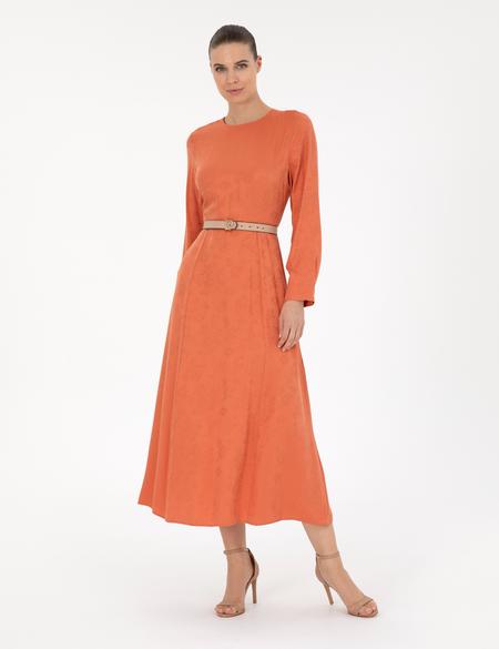 Kırmızı A Kesim Dokuma Elbise - 50283650016