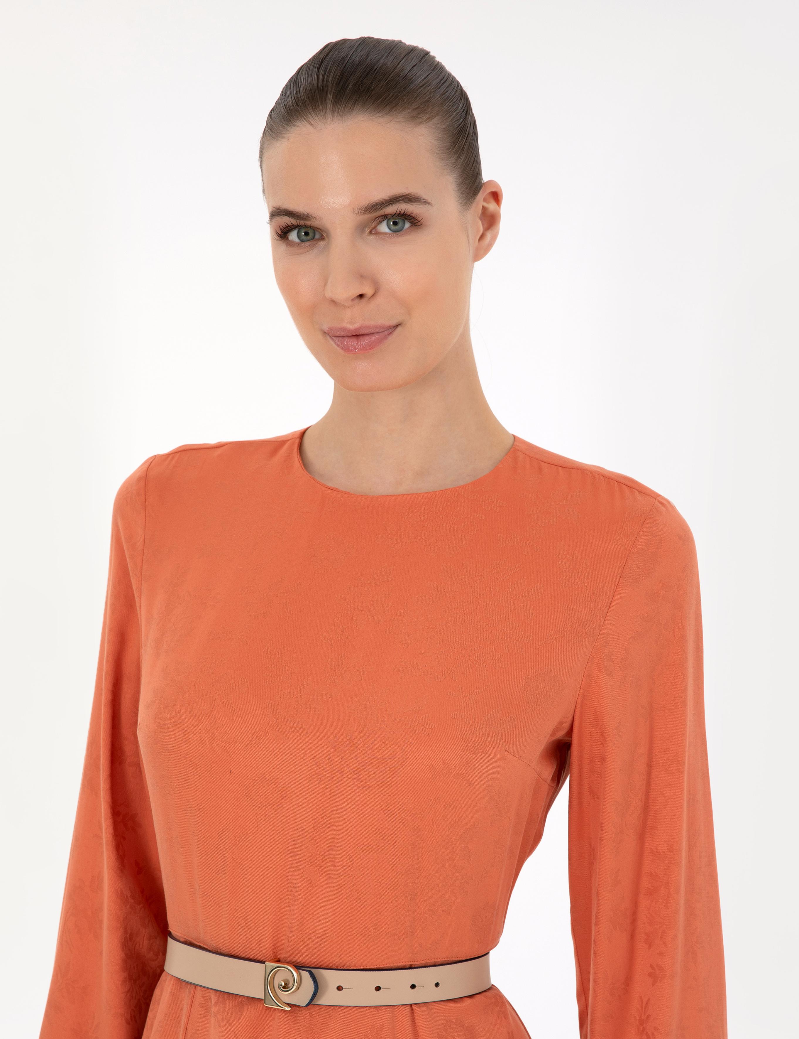 Kırmızı A Kesim Dokuma Elbise